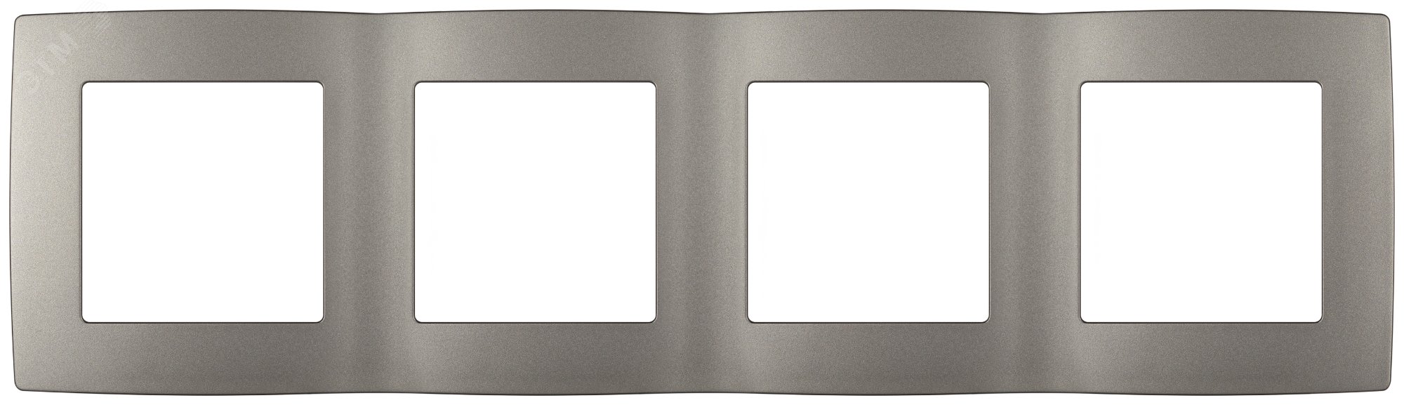 Изображение товара Рамка для розеток и выключателей 4 поста серия Эра 12 титан