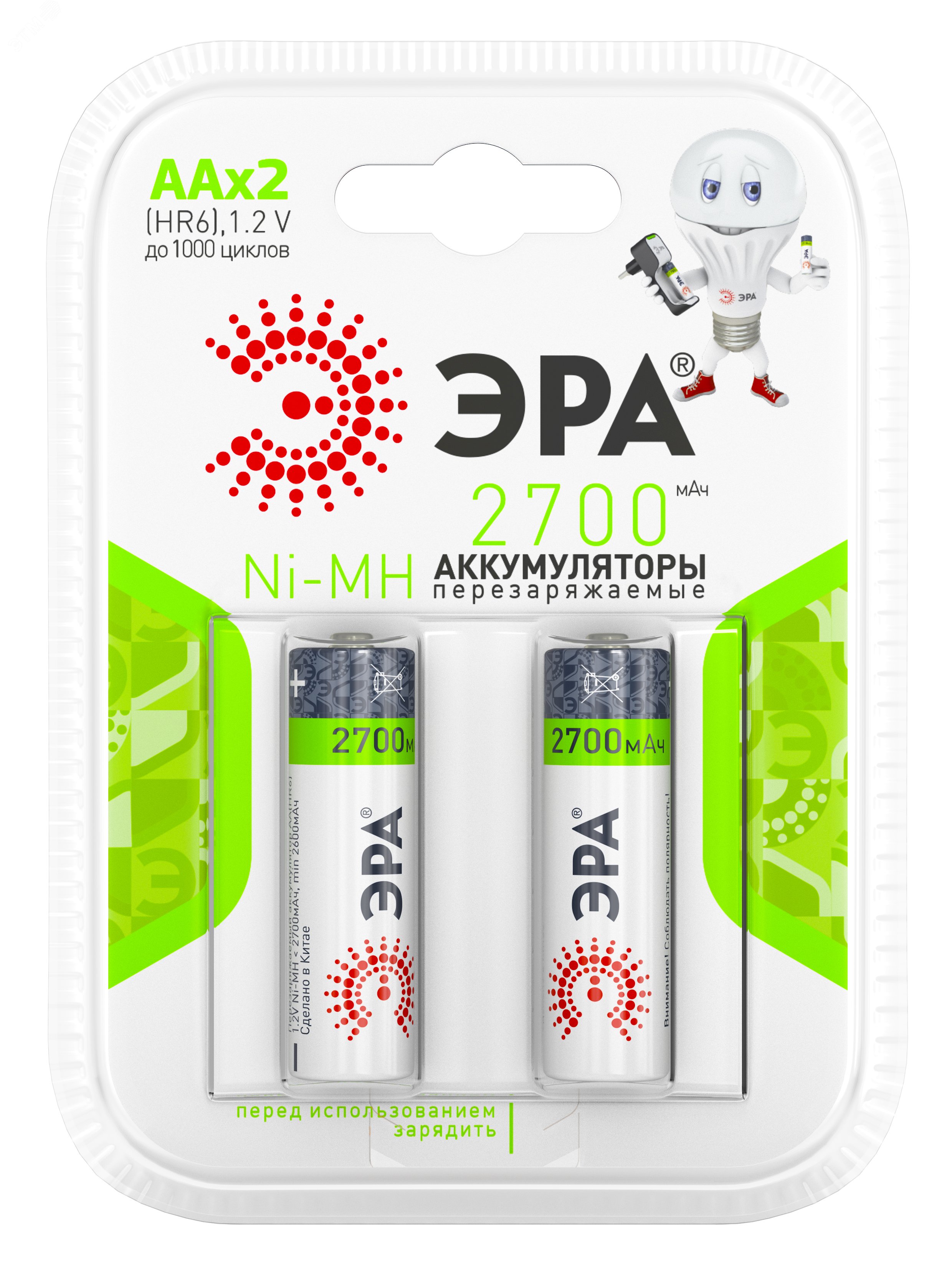 Изображение товара Батарейка HR6-2BL 2700mAh (20/240/9600) (шт)