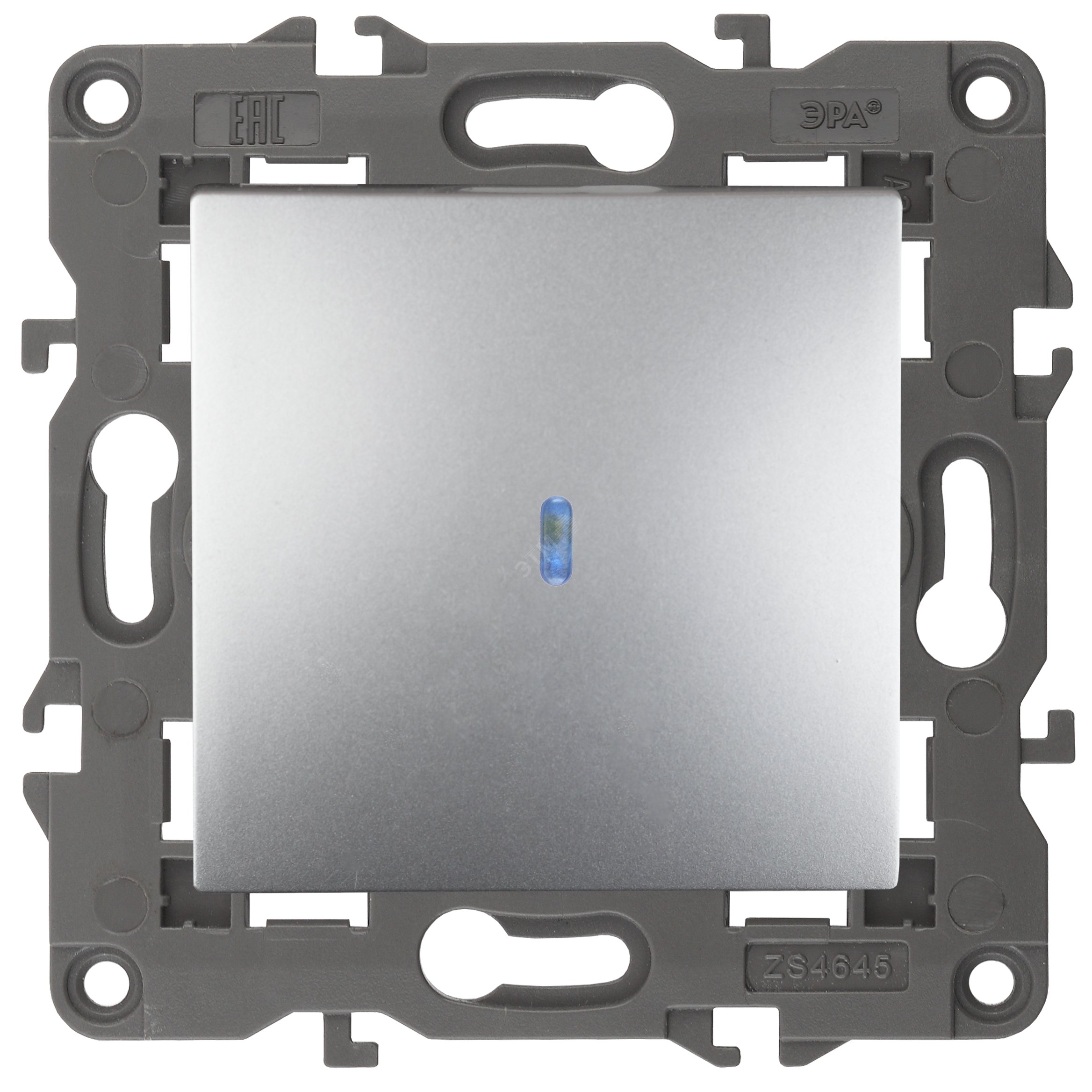 Изображение товара Выключатель одноклавишный с подсветкой Эра Elegance алюминий 10А 250В ip20