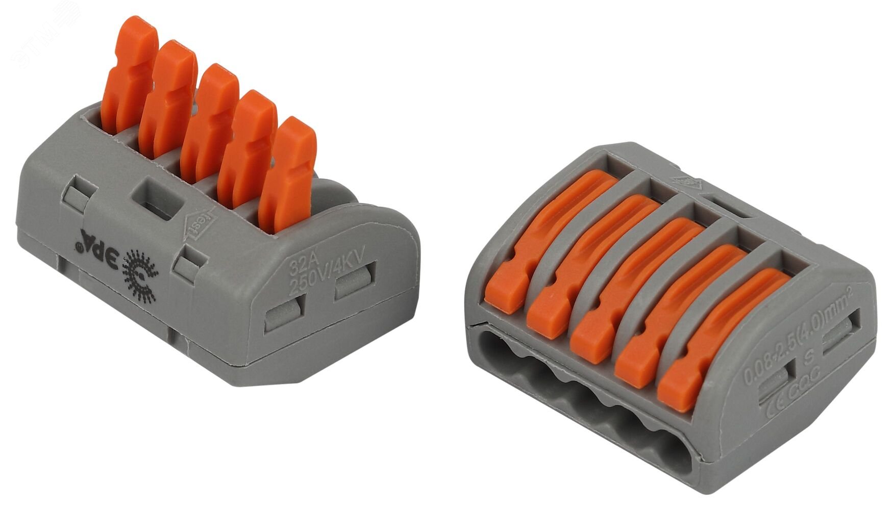 Изображение товара Клемма универсальная 222-415 с рычагами 5-проводная 0.08-2.5 мм2 ЭРА