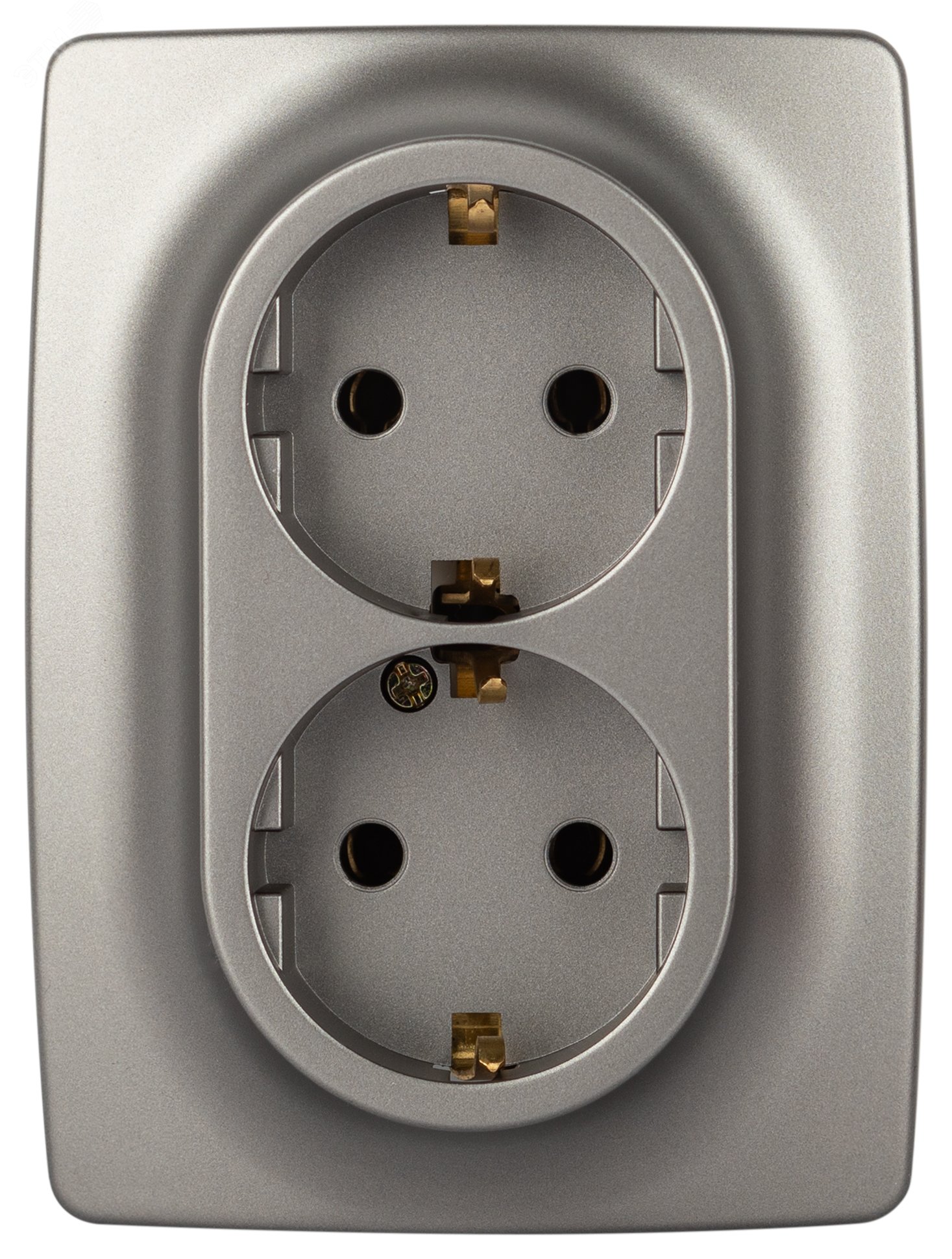 Изображение товара Розетка однофазная двойная скрытого монтажа серия Эра 12 16А IP20 титан