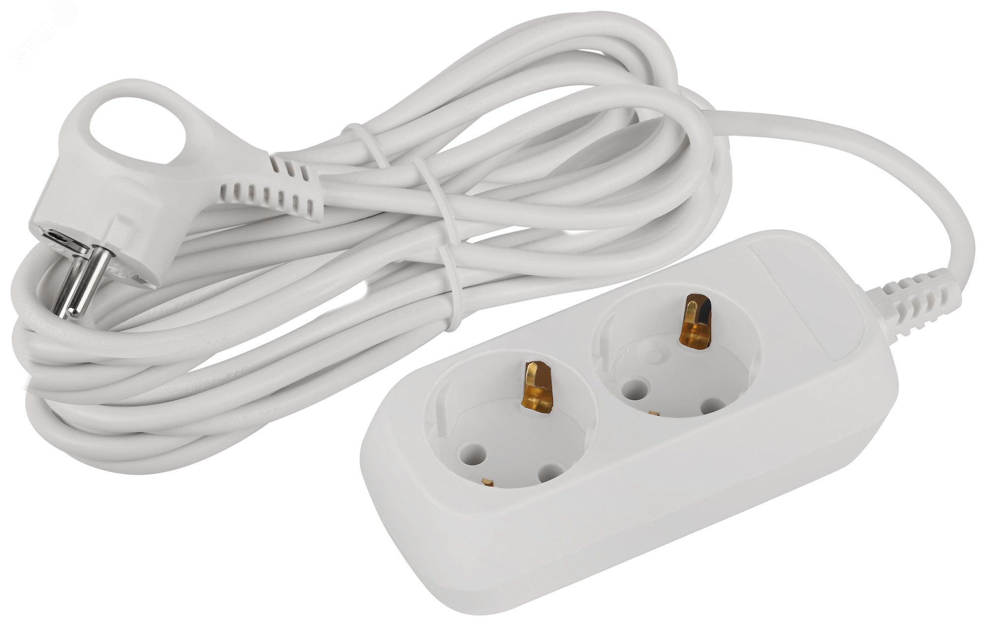 Изображение товара Удлинитель электрический 2 розетки с заземлением 5м ПВС 3x0.75мм2 ЭРА Greenline