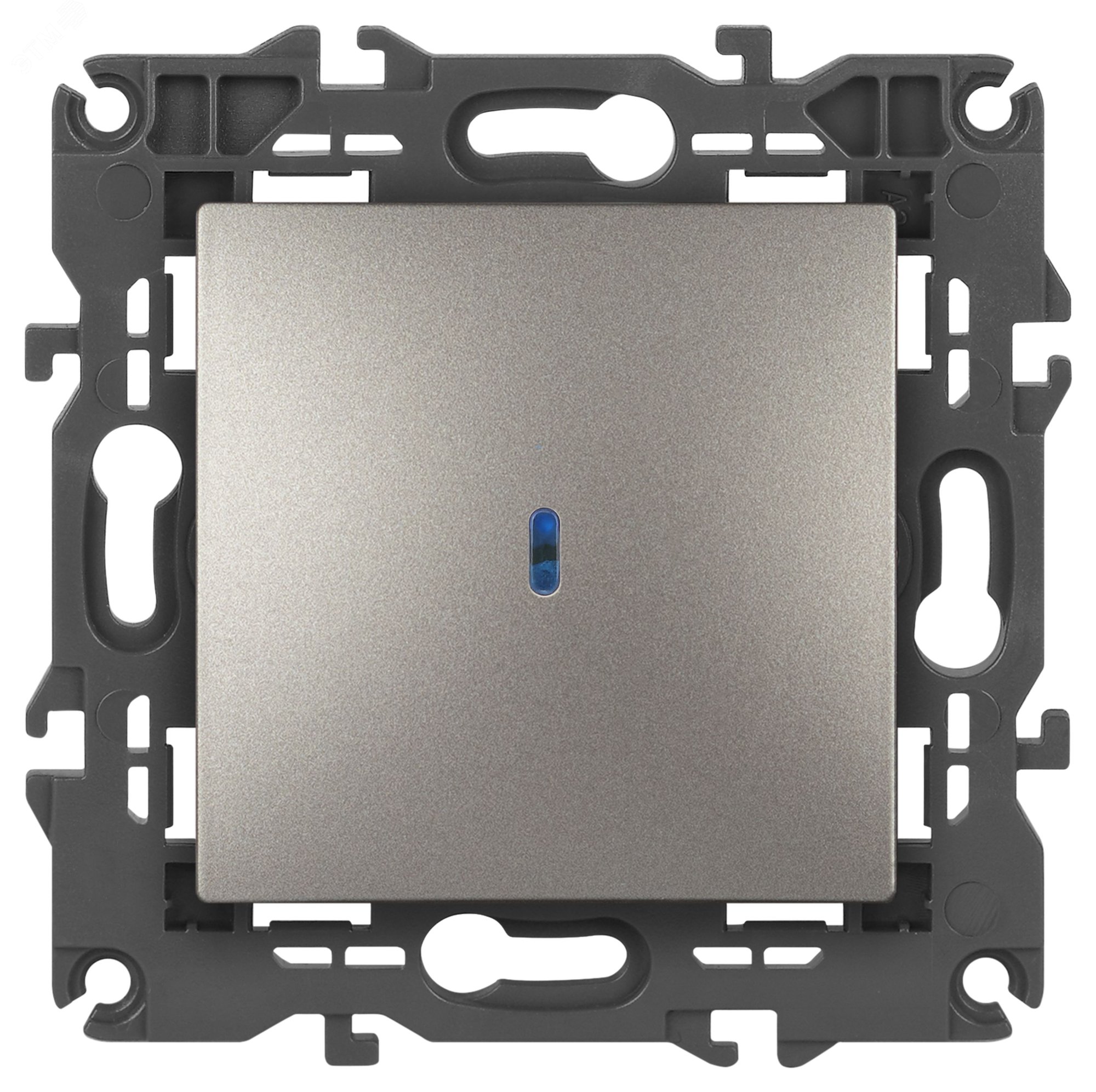 Изображение товара Выключатель одноклавишный с подсветкой серии Эра Elegance титан 14-1102-16 10А 250В IP20