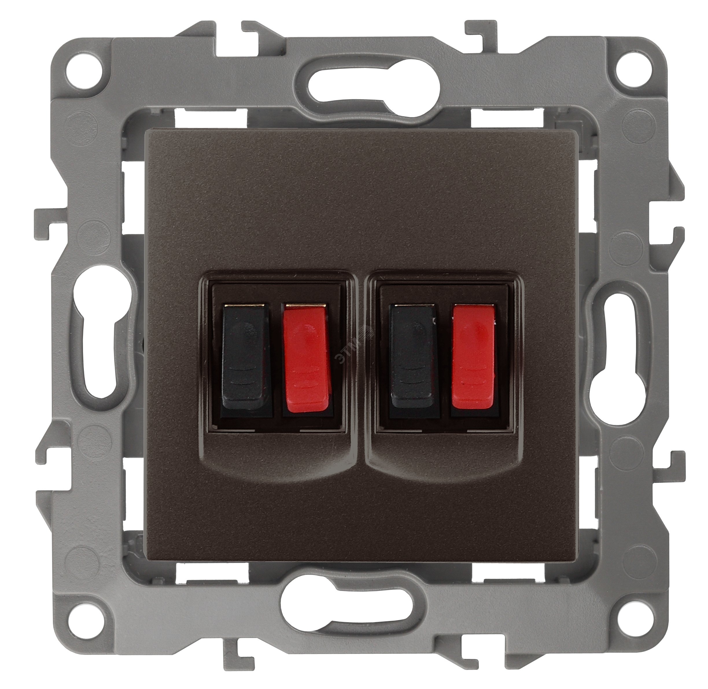 Изображение товара Розетка аудио двойная серия Эра 12 бронзовая скрытая установка