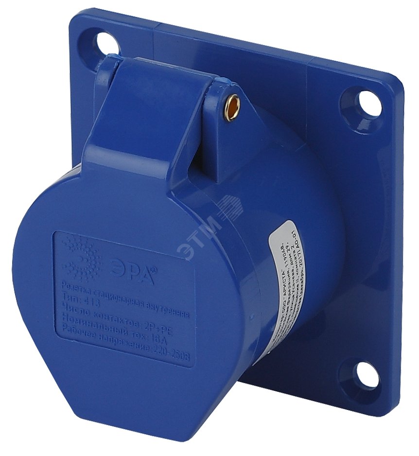 Розетка стационарная внутренняя 413 2Р+РЕ 16А 220В IP44 (20/120/1800) R ...