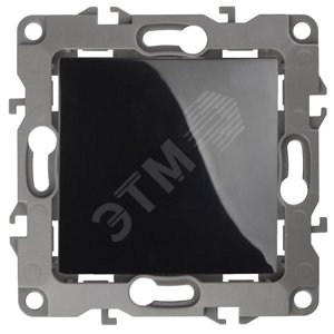 Изображение товара Выключатель одноклавишный скрытого монтажа чёрный 10А 250В автоматические (безвинтовые) ЭРА 12 12-1101-06 (шт)