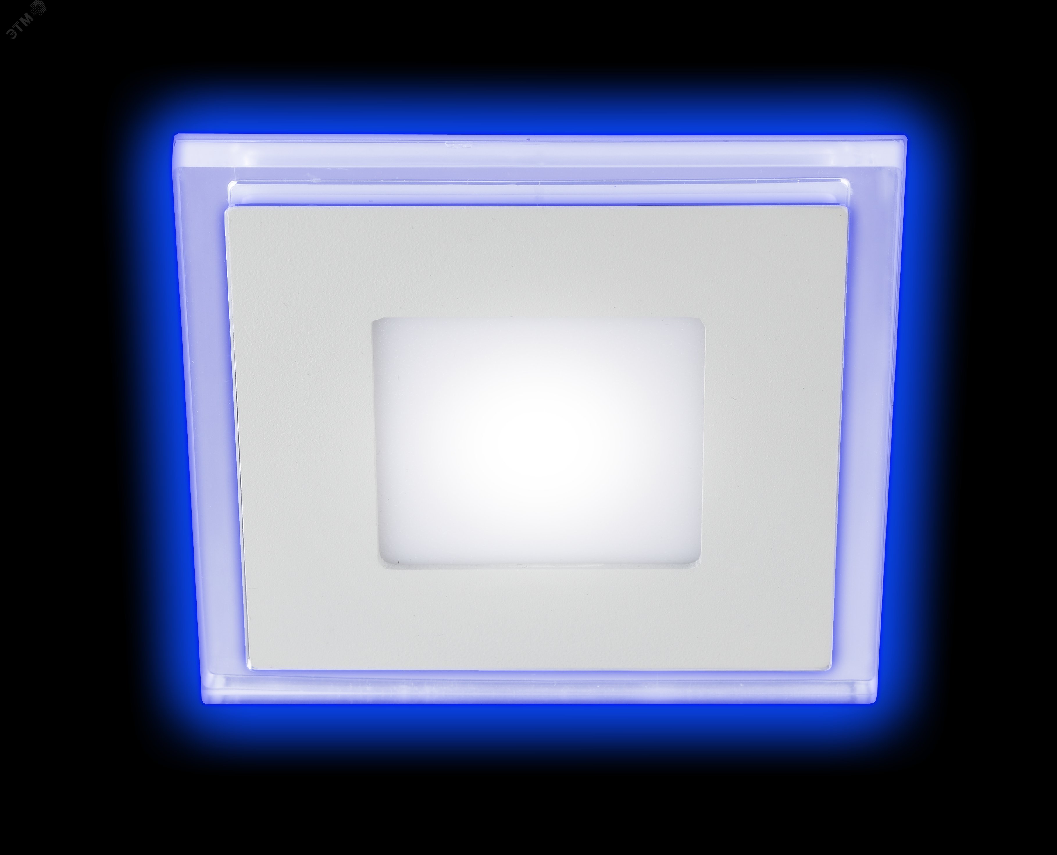 Светильник светодиодный квадратный c cиней подсветкой LED 6W 220V 4000K LED 4-6 BL ЭРА Б0017495 ЭРА - превью 3