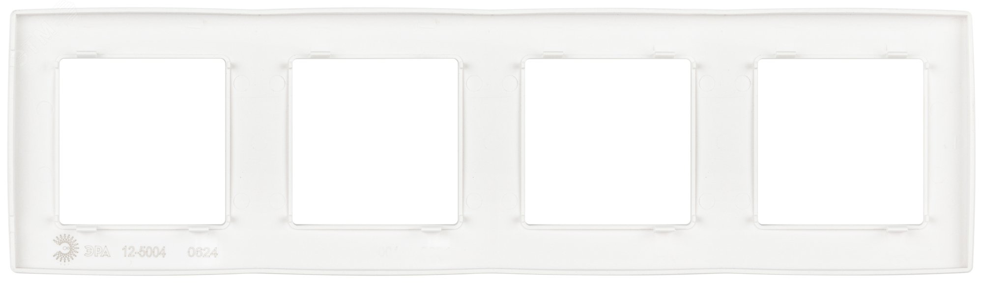 Изображение товара Рамка для розеток и выключателей ЭРА 12 4 поста белый матовый поликарбонат