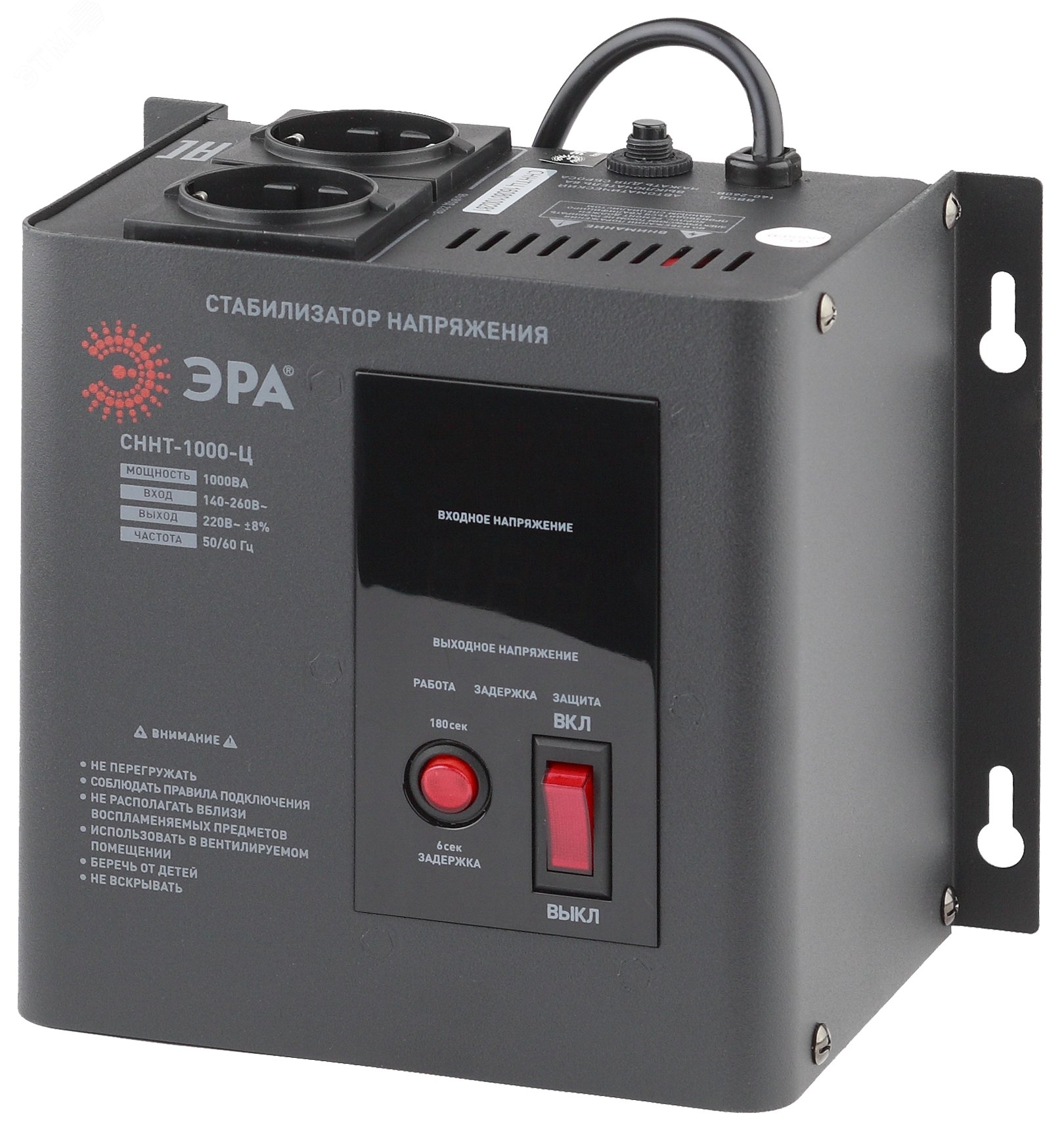 Изображение товара Стабилизатор напряжения СННТ-1000-Ц настенный релейный 140-260В 1000ВА