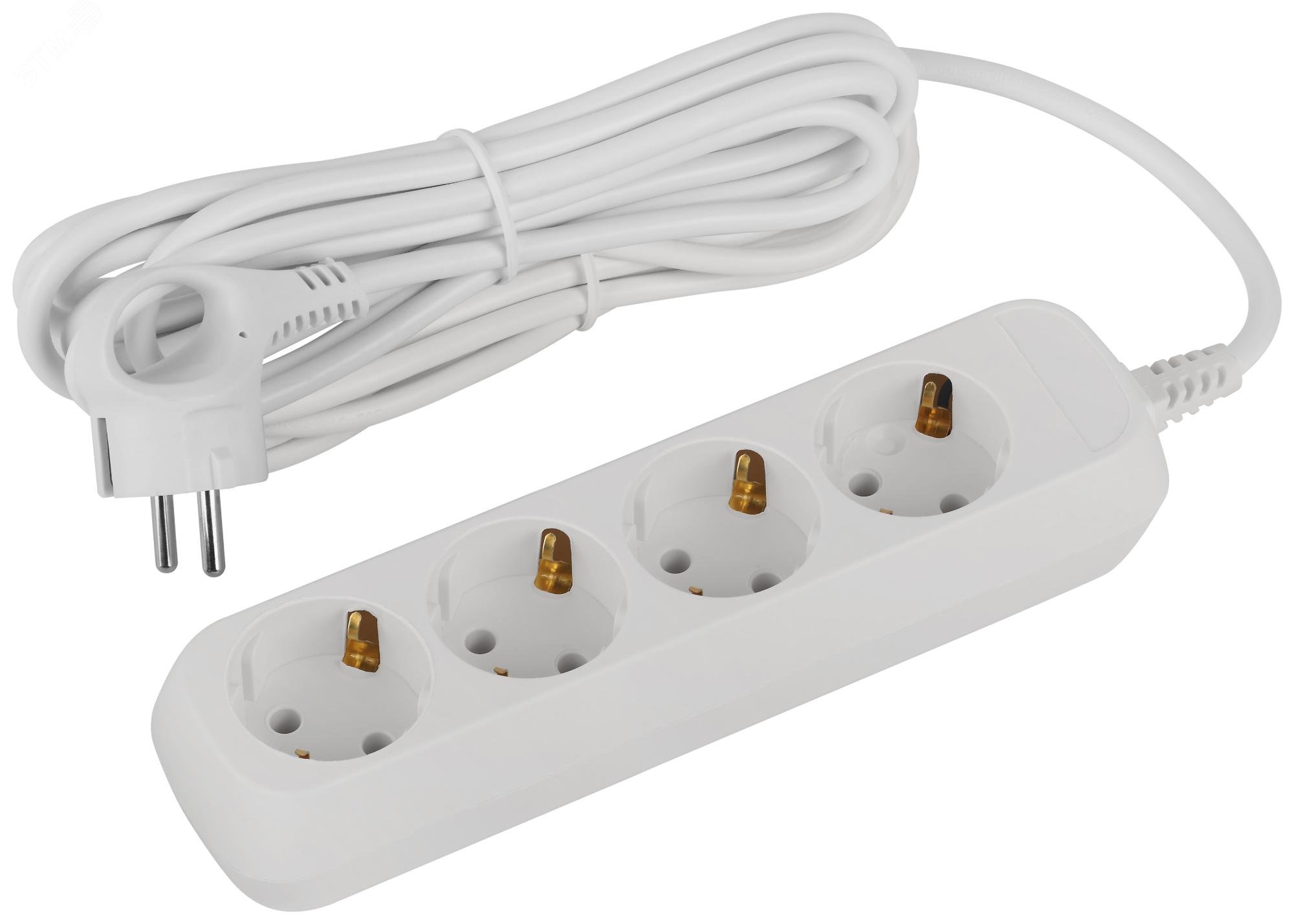 Изображение товара Удлинитель электрический с 4 розетками заземлением 5м ПВС 3x0.75мм2 ЭРА