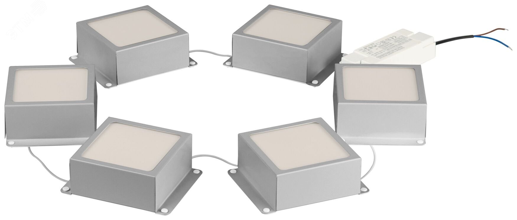 Изображение товара Светильник светодиодный домино SPO-646 36Вт 5000K 3420Лм 89x89мм грильято