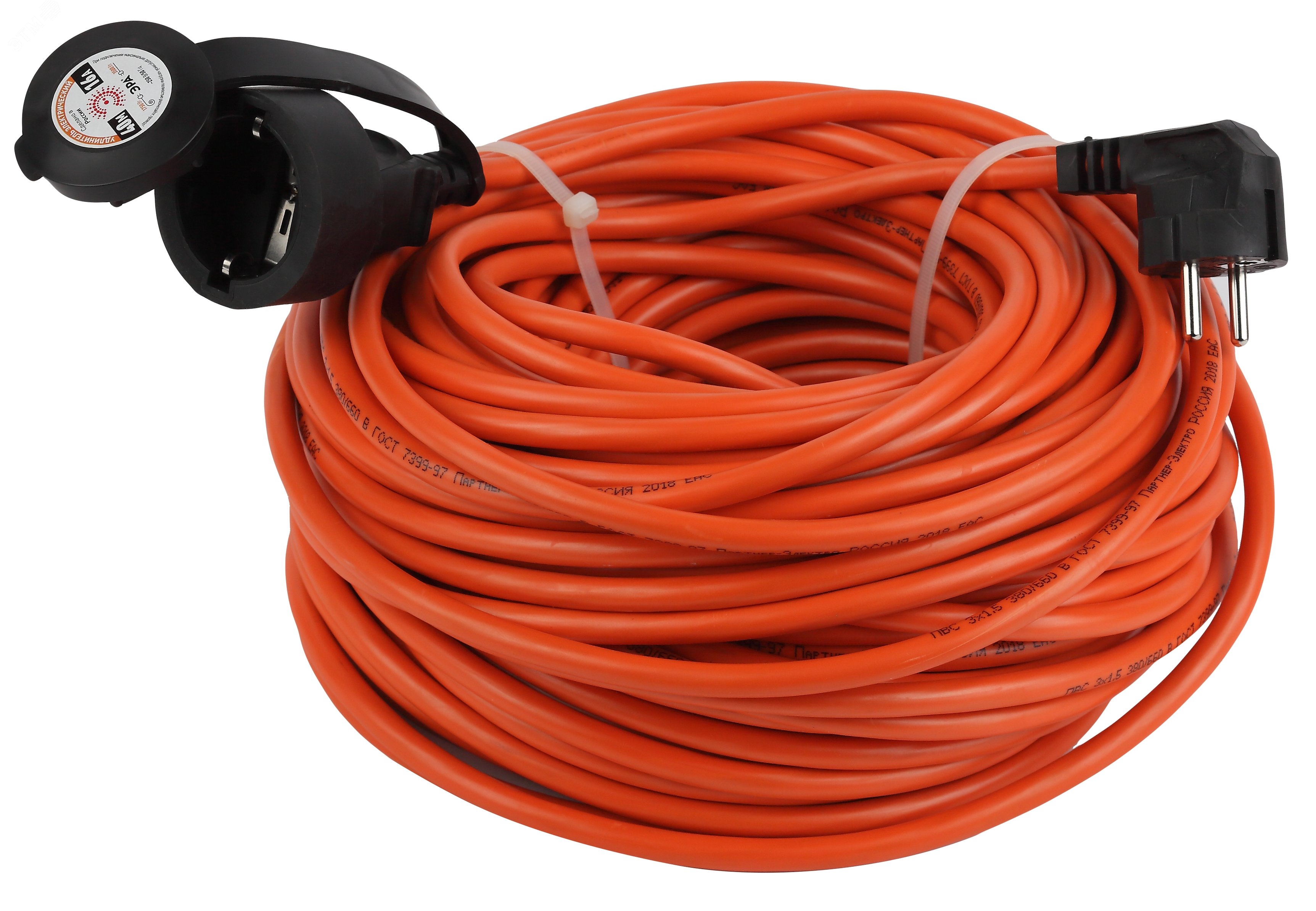 Изображение товара Удлинитель силовой ЭРА UPx-1e-3x1.5-40m-IP44 с заземлением 1 розетка 40м