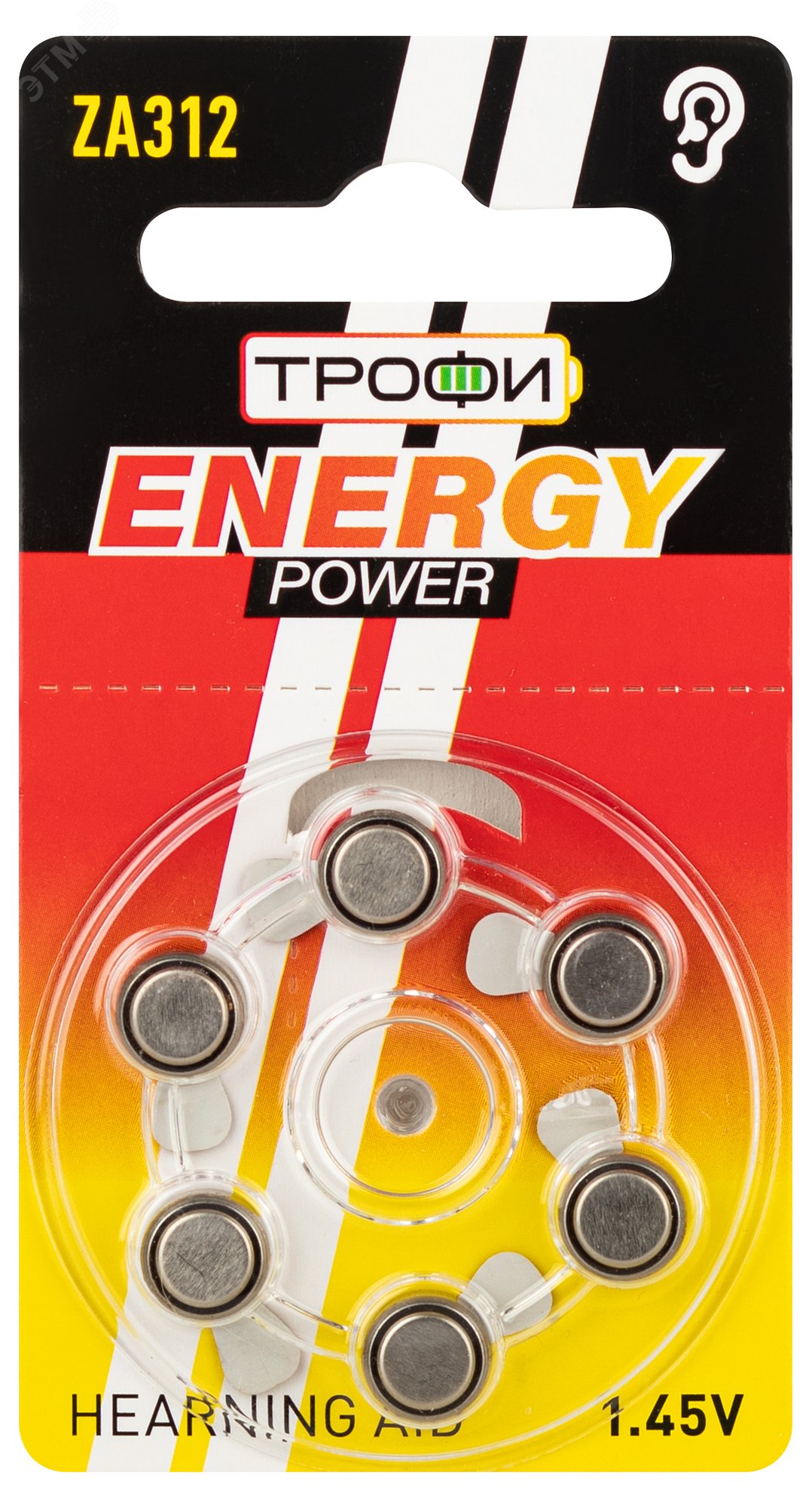 Изображение товара Элемент питания ZA312-6BL ENERGY POWER Hearing Aid Трофи (шт)