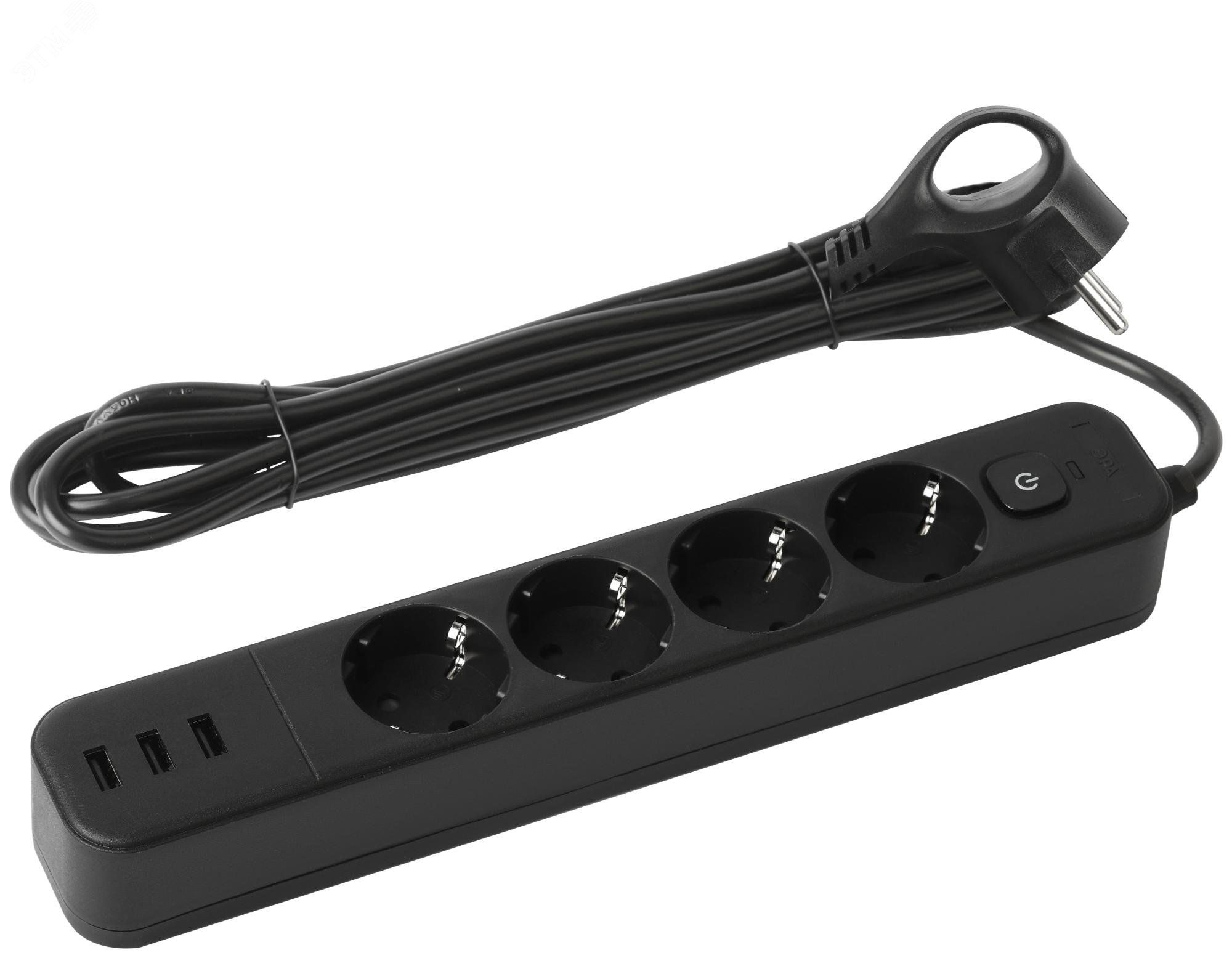 Изображение товара Сетевой фильтр ЭРА USF-4es-1,5м 4 розетки USB защита от помех перегрузки