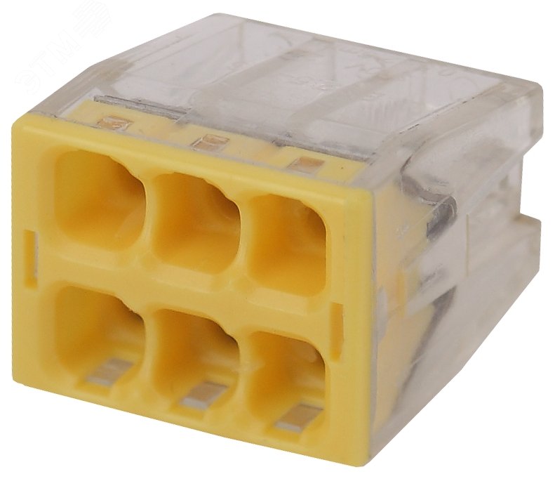 Изображение товара Клемма СМК компактная серии 206, 6 отверстий, 0,5-2,5 мм2 NO-224-32 (шт)