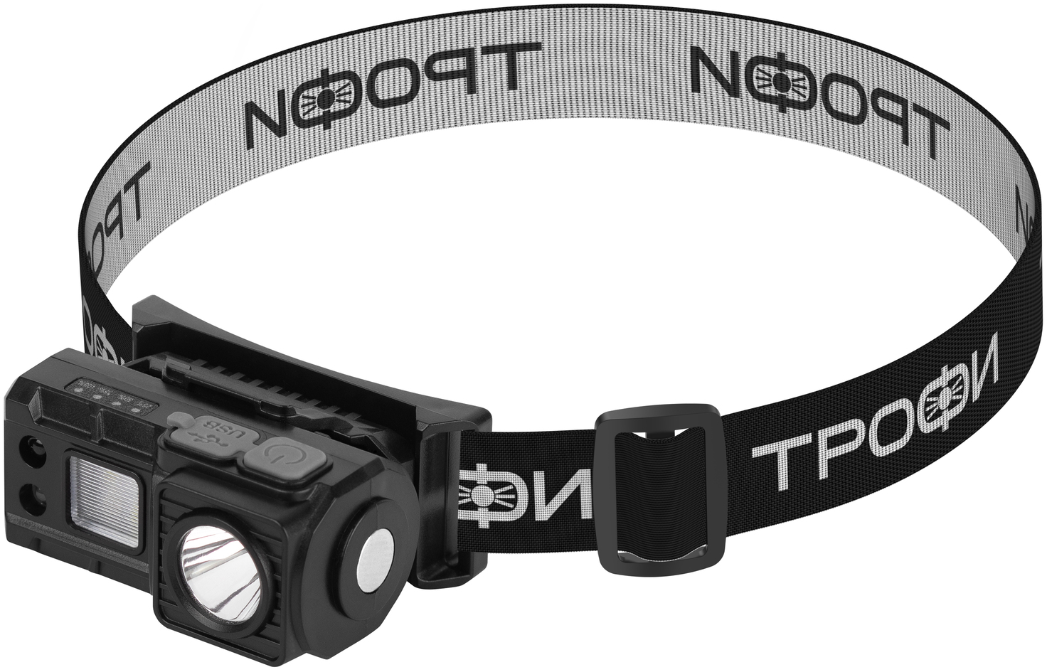 Фонарь налобный светодиодный Трофи GA-102 аккумуляторный 3 Bт сенсорное управление магнит клипса 5 режимов