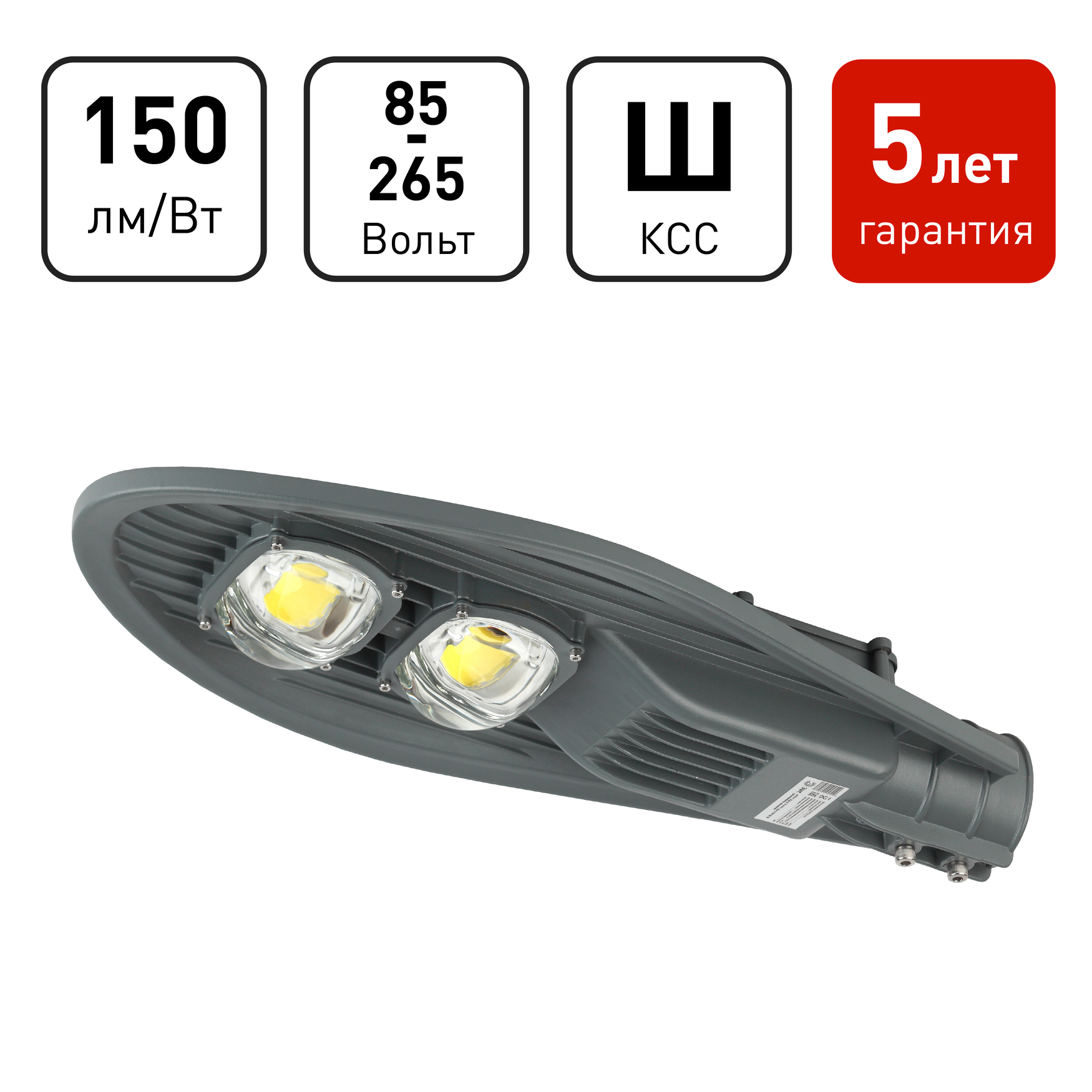 Светильник светодиодный уличный консольный ДКУ 80 Вт 5000К 12000Лм IP65 КСС Ш IC-COB 48-60мм SPP-5-80-5K-W