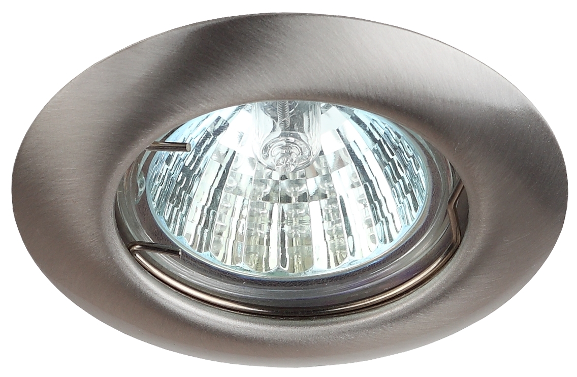 Светильник штампованный MR16,12V/220V, 50W сатин никель ST3 SN