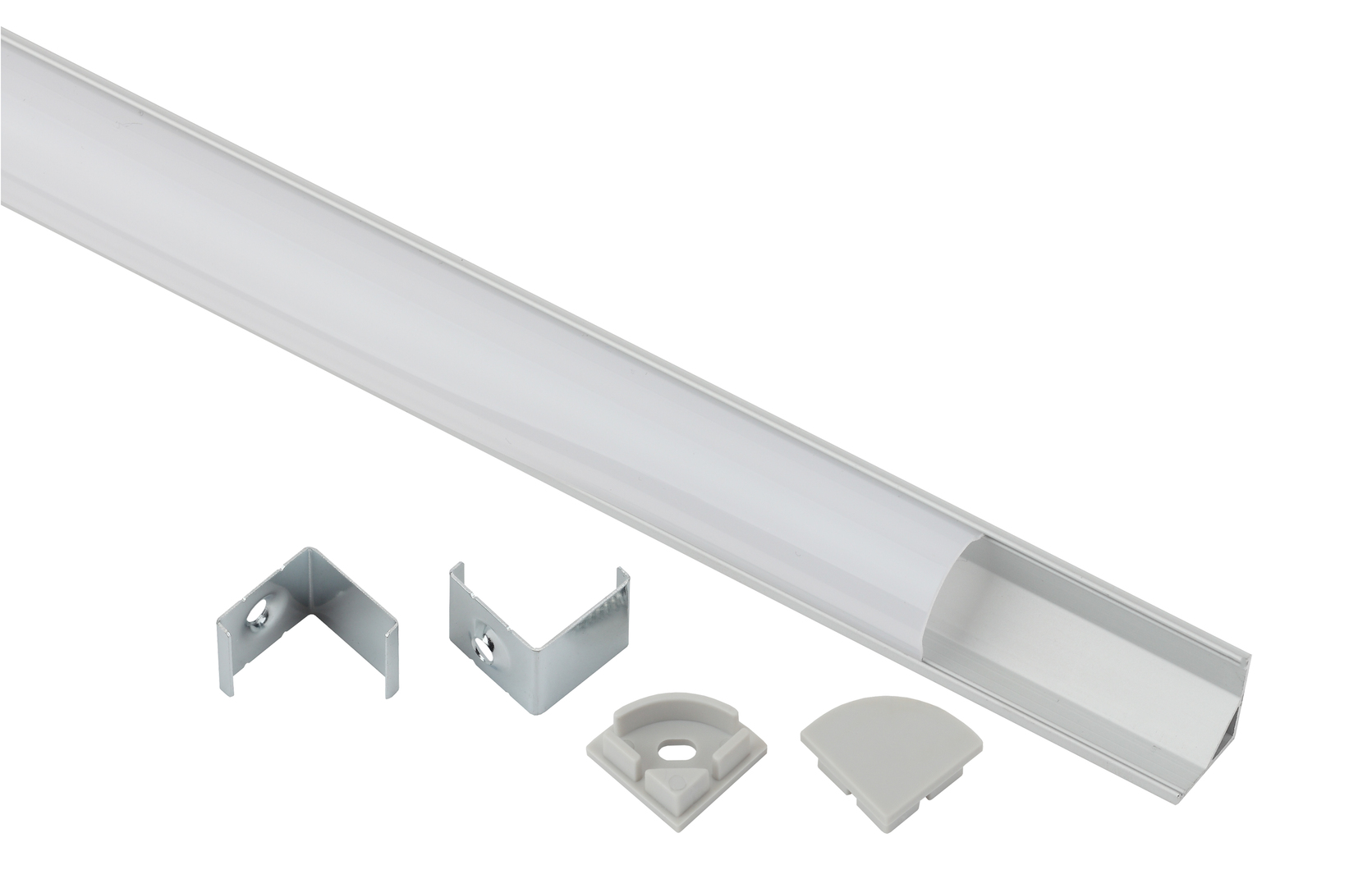 Комплект с угловым анодированным профилем 1616R-1m 16х16мм, 1м, серебристый CAB280