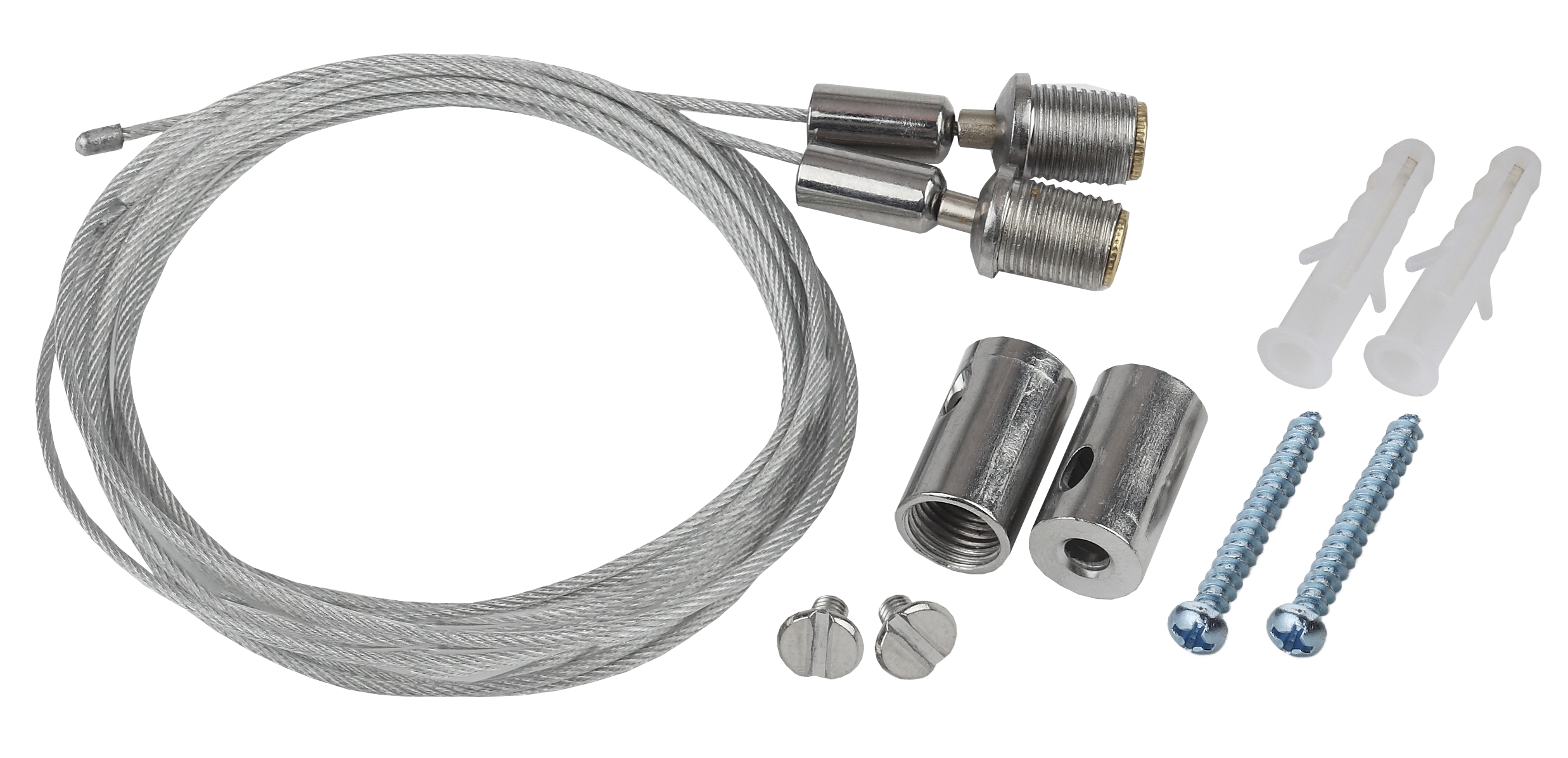 Система подвеса светильников LLED-А-SUSPENSION В комплекте два металлических троса длиной 1м, крепежные элементы. Скоба в комплект не входит