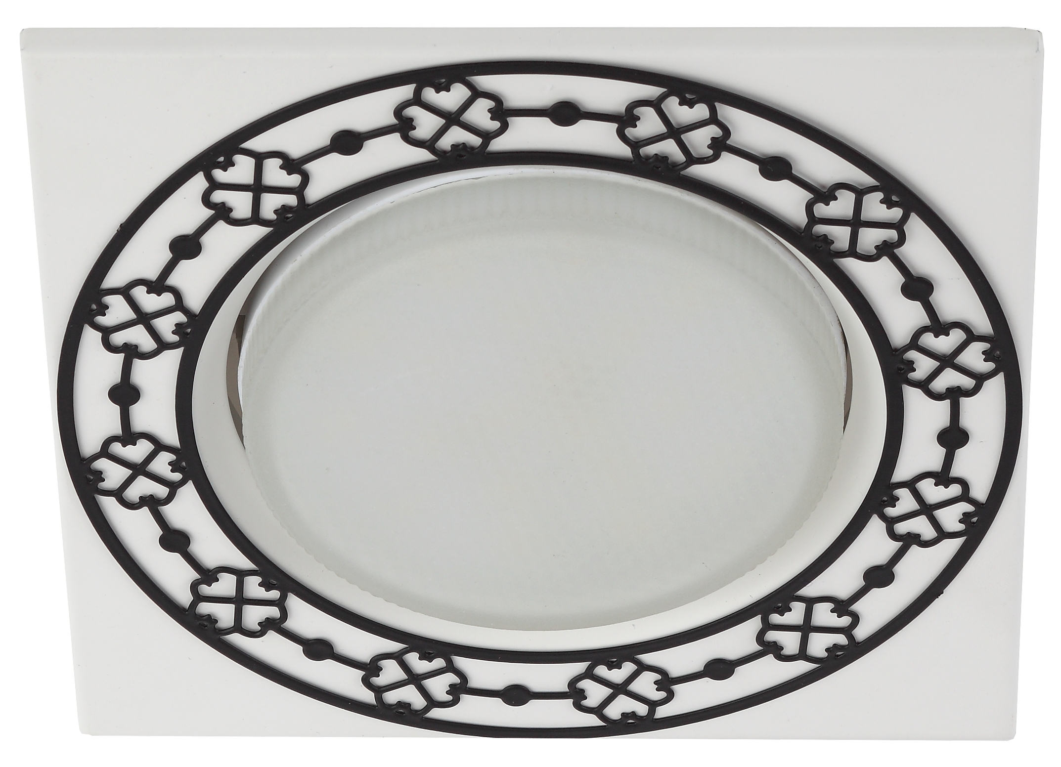 Светильник под лампу Gx53 квадратный,220V,13W,белый/черный KL78 WH/BK