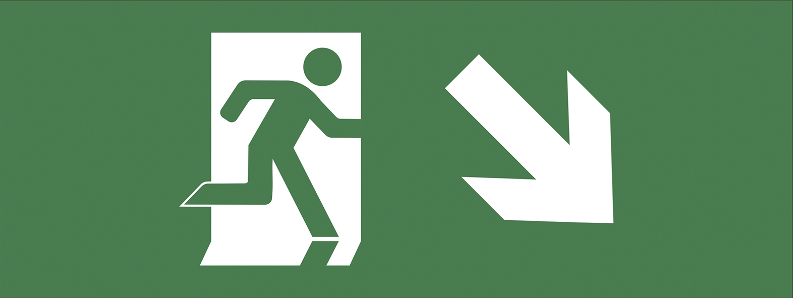 Этикетка самоклеющаяся 200х60 мм Фигура/стрелка вниз вправо DPA/DBA INFO-DBA-006