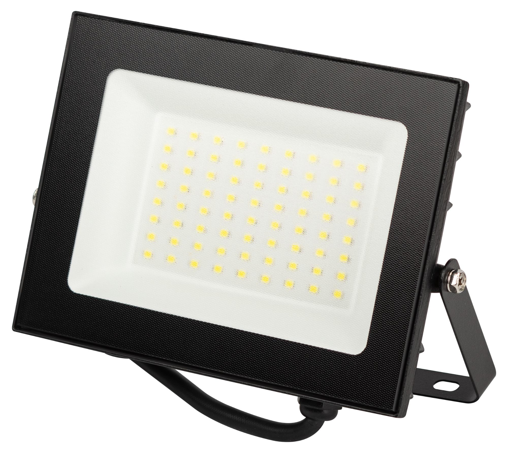 Прожектор светодиодный ДО-50 Вт 6500К 5000 Лм IP65 черный 50w холодный 190-265В LPR-062-0-65K-050