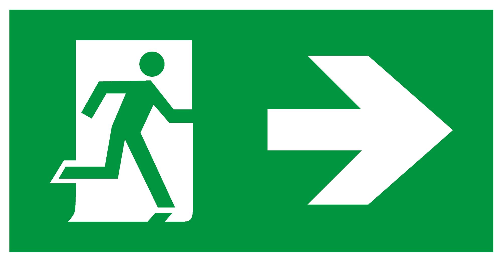Пиктограмма бэклит для аварийного светильника SSA-103 259x135 мм Человек-стрелка зеленая INFO-SSA-128