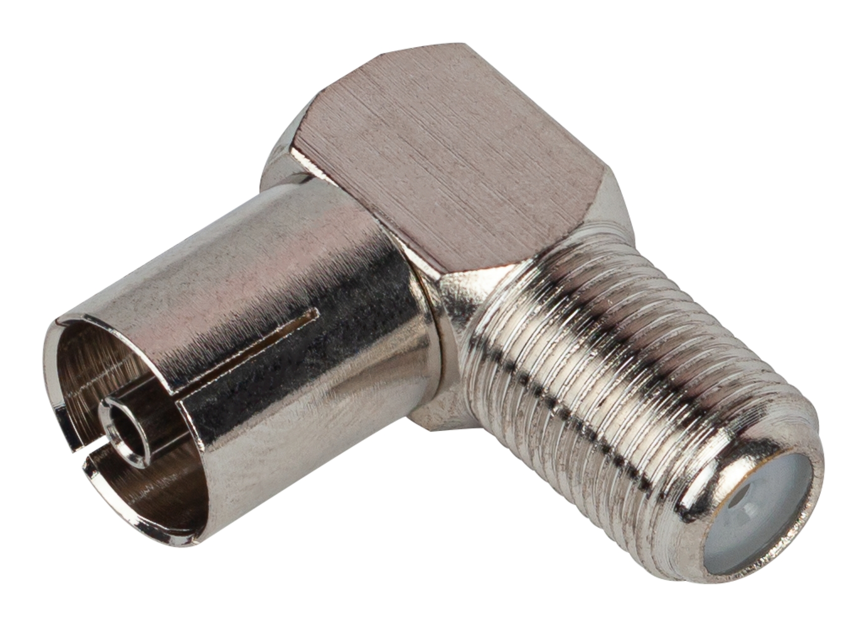 Переходник Simple RS-A03 гнездо F-гнездо TV угловой