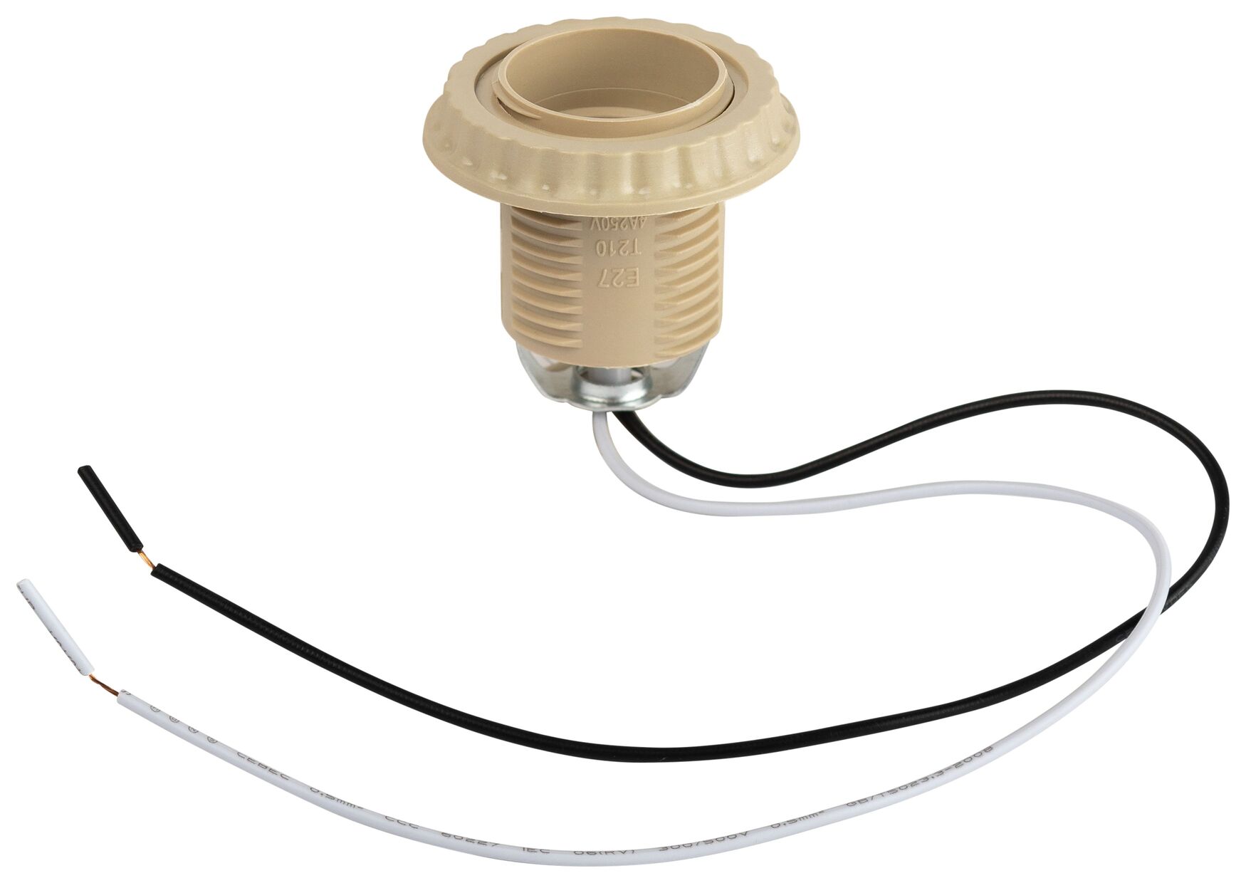 Патрон Е27 с проводом 30 см пластиковый бежевый