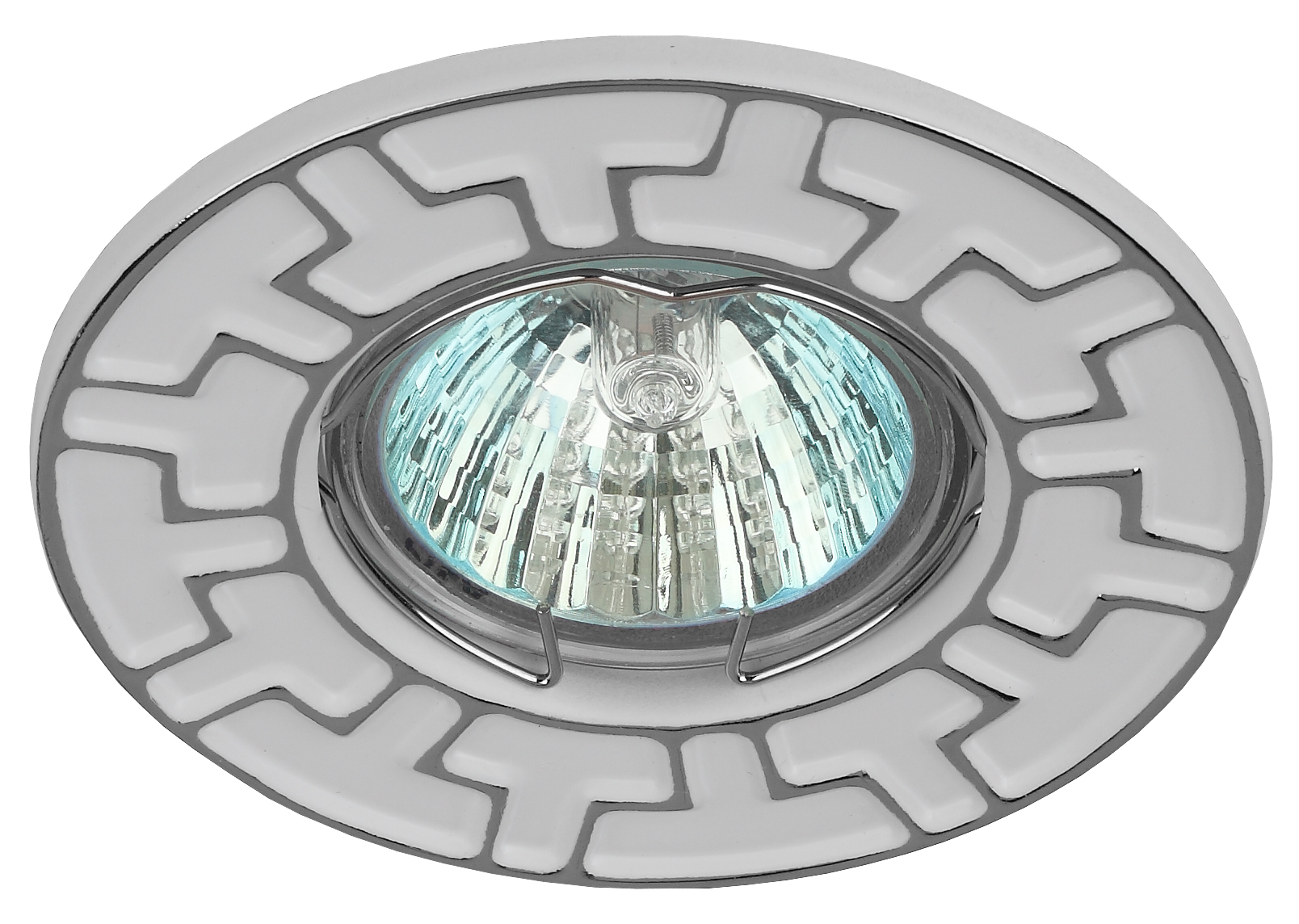 Светильник штампованный MR16,12V/220V, 50W белый/хром ST5 CH/WH