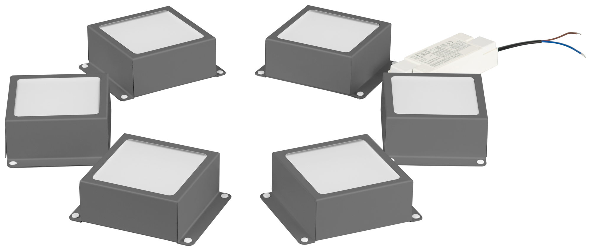 Светильник светодиодный 4000К 3420Лм грильято 100х100 домино металлик компл 6 кубиков драйвер SPO-646-3-4K-S6 36Вт