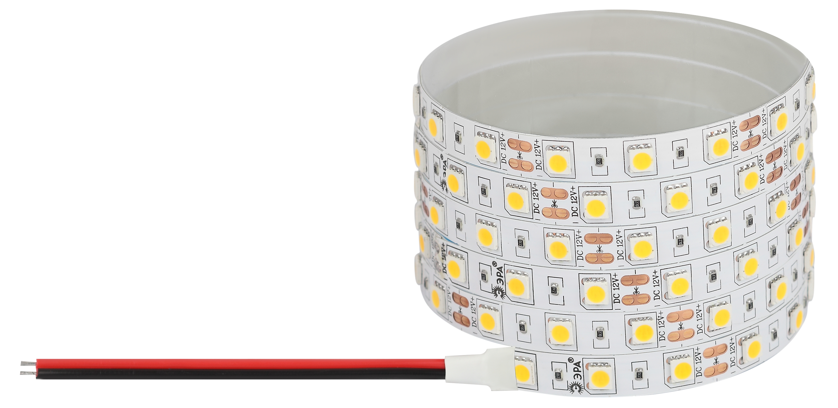 Лента светодиодная 14,4Вт/м 12В 4000К IP20 60LED/м LS5050-14,4-60-12-4000K-IP20-1 year-50m