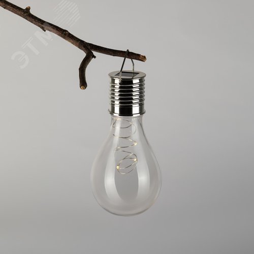 Светильник уличный Груша сталь на солнечной батарее 7,5x7,5x15 см 1 LED ERASF23-27