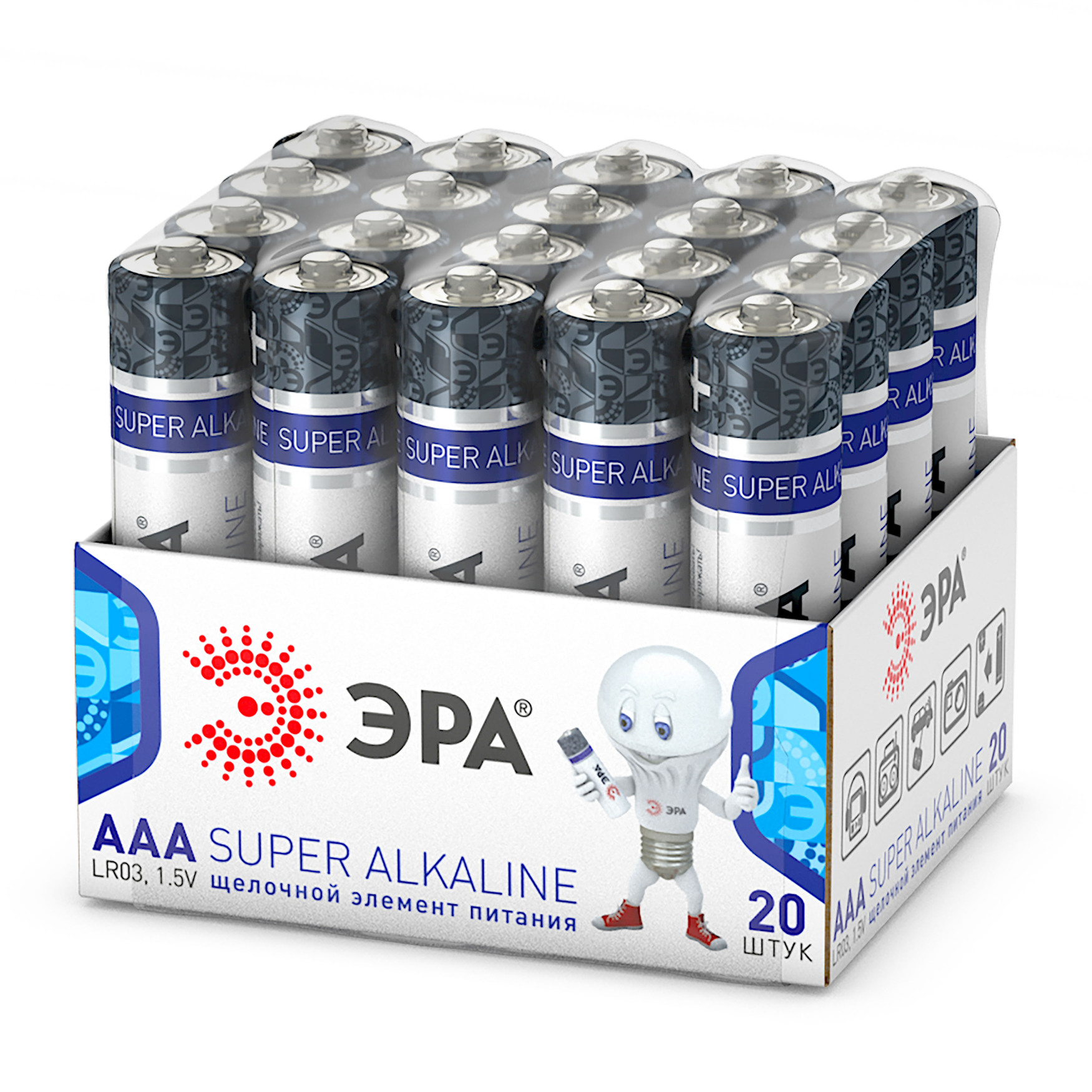 Элемент питания батарейки LR03-20 bulk SUPER Alkaline (20/480/20160)