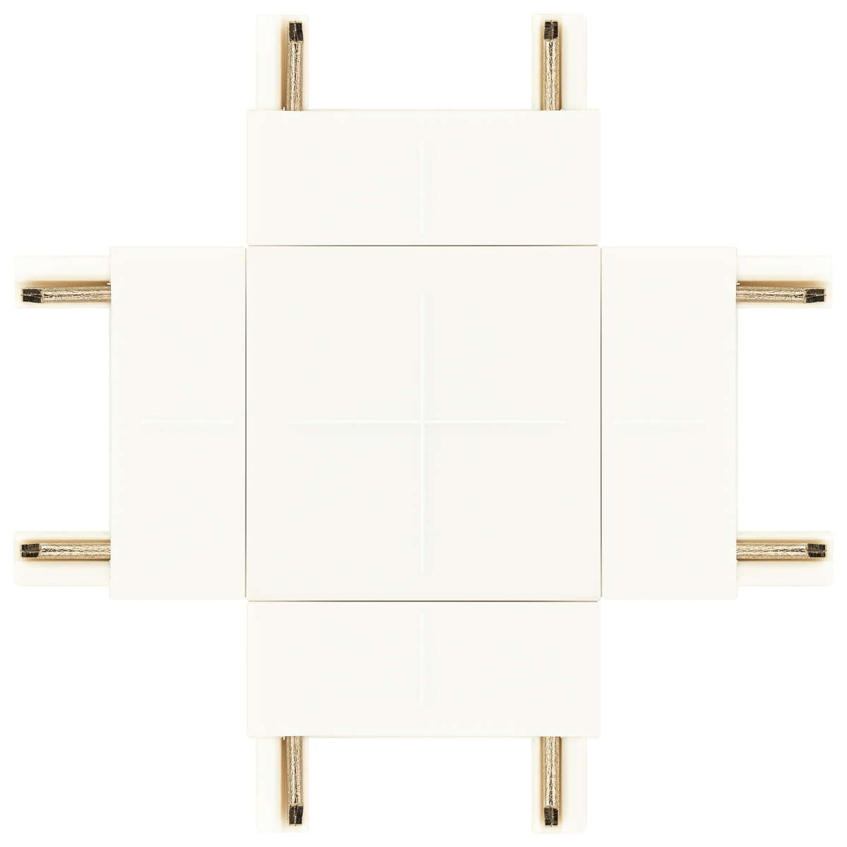 Коннектор Х-образный для тонкого магнитного шинопровода белый TRM-S5-CX WH