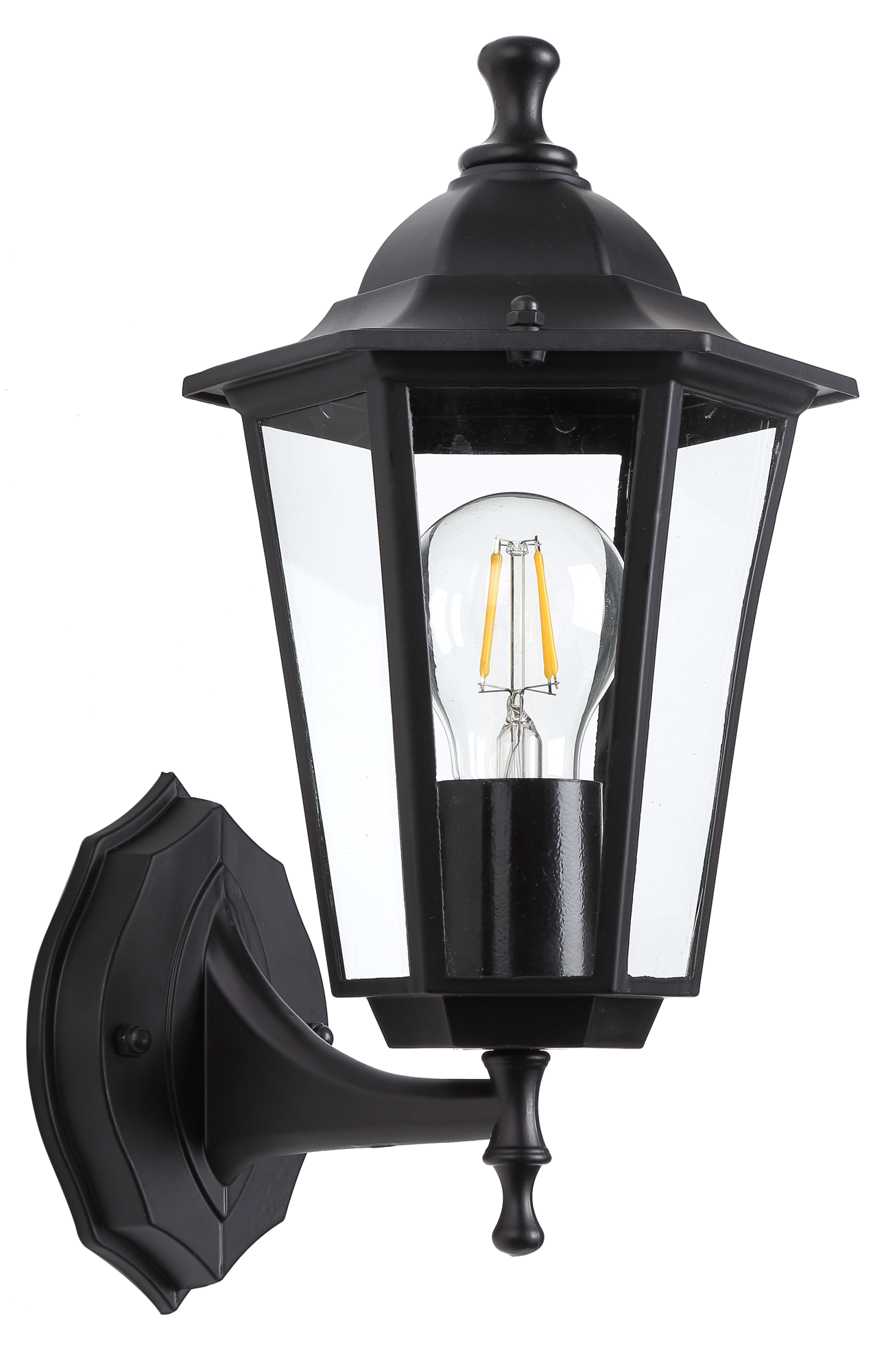 Светильник уличный настенный под лампу E27 IP54 Веледа GBW-104-BL-0360 230В чёрный вверх