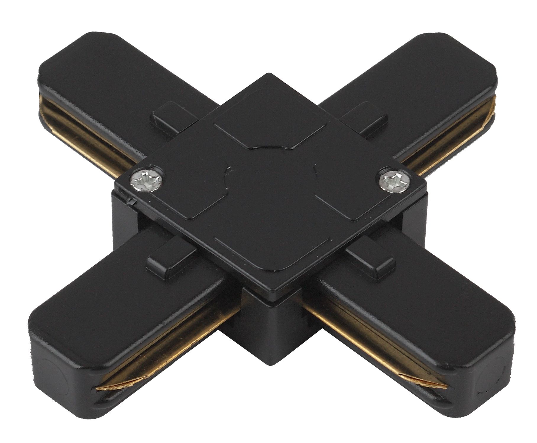 Коннектор для однофазного шинопровода Х-образный черный TR7-C 2W X BK м