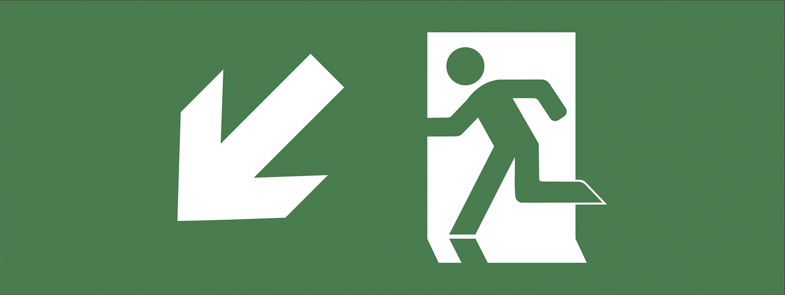 Этикетка самоклеющаяся 200х60 мм Фигура/стрелка вниз влево DPA/DBA INFO-DBA-005