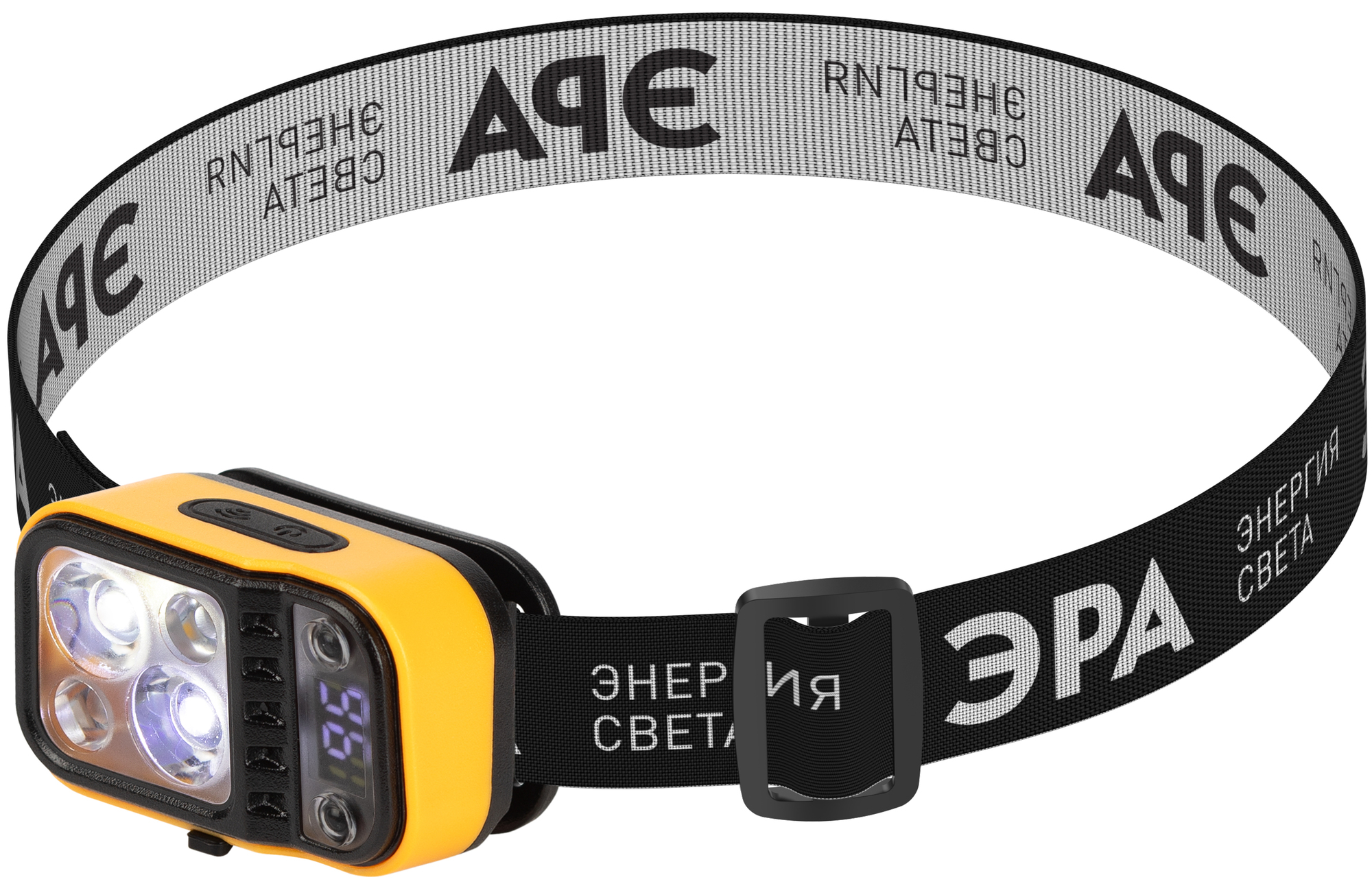 Фонарь налобный светодиодный Рабочие Практик GA-813 аккумуляторный 3+3 Bт сенсорное управление дисплей 4 режима