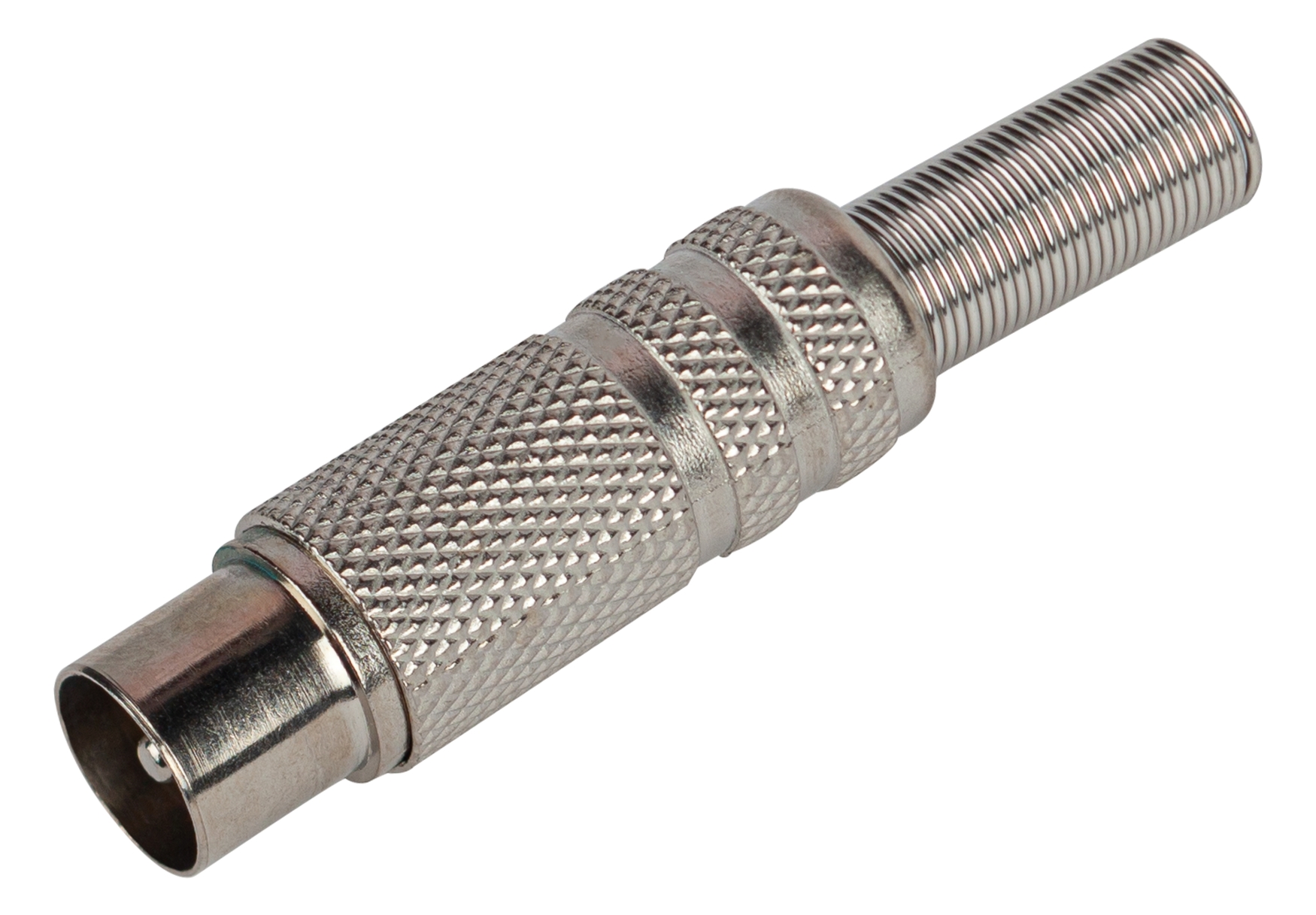 Разъем R-TV01 штекер TV c пружиной никель