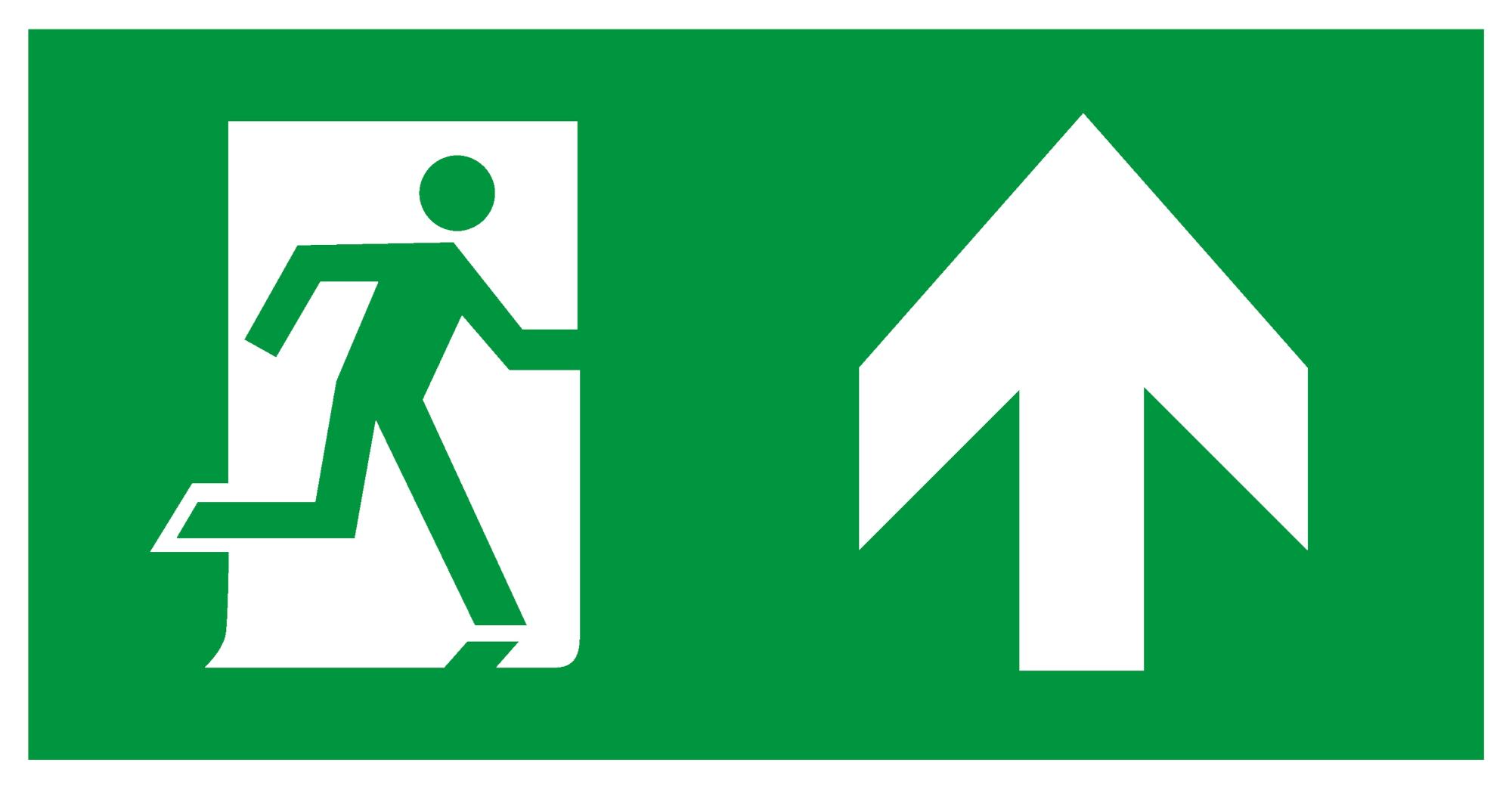 Пиктограмма бэклит для аварийного светильника SSA-103 259x135 мм Человек-стрелка-вверх зеленая INFO-SSA-127