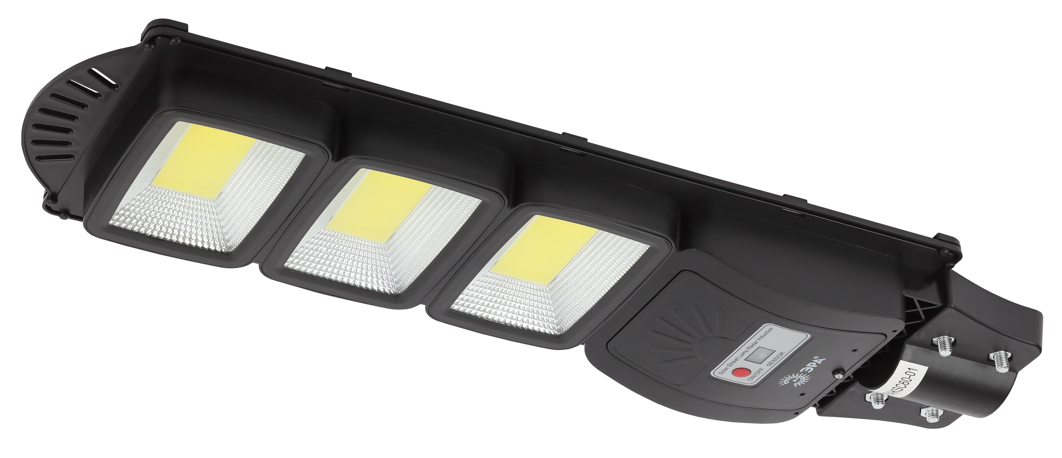 Светильник консольный на солнечной батарее,COB, 60W, с датчиком движения, ПДУ, 1100lm, 5000К, IP65