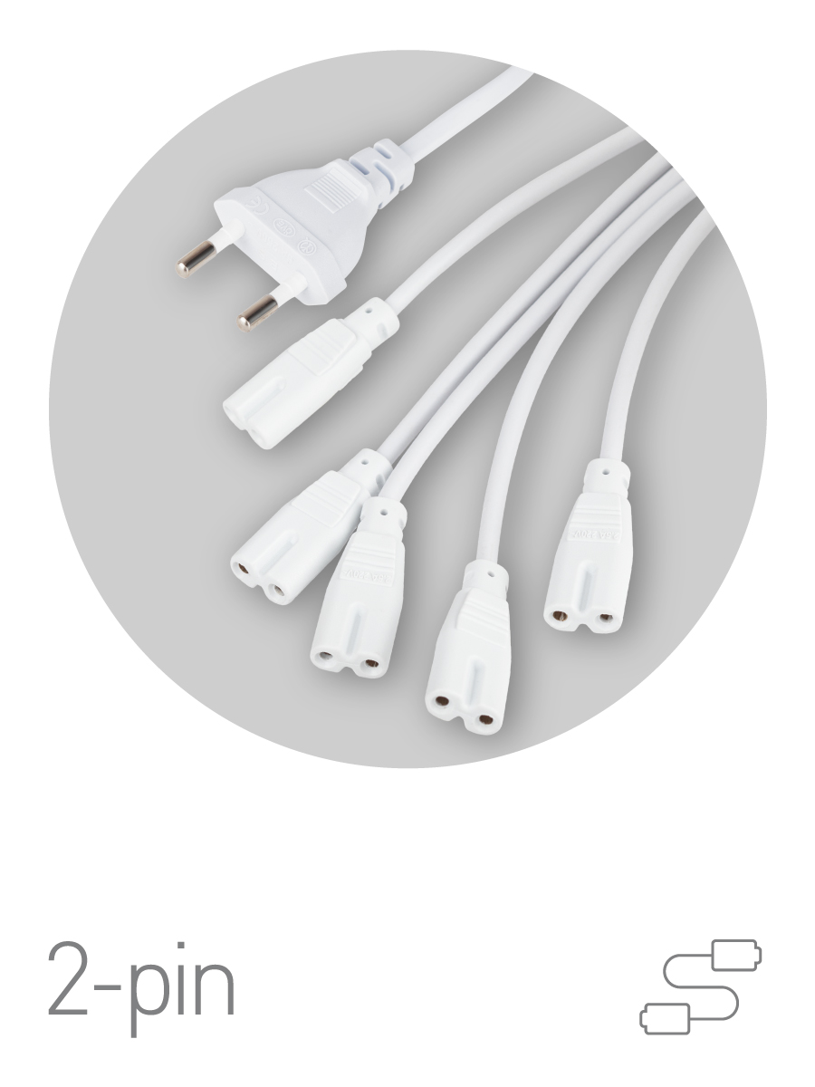 Разветвитель сетевой для фитолампы 2 м для подключения 5 светильников FITO 5х IEC C7 (2 pin)