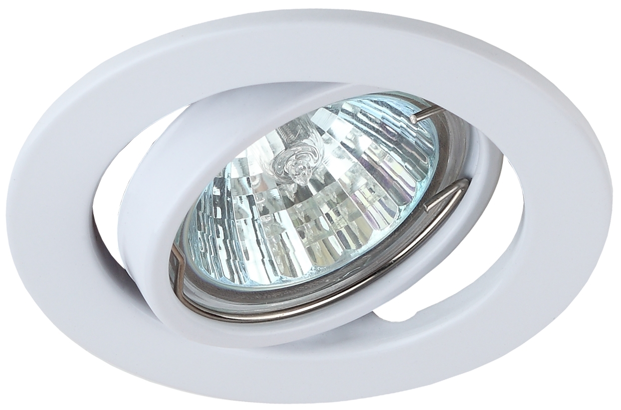 Светильник штампованный поворотный MR16,12V/220V, 50W белый ST2A WH