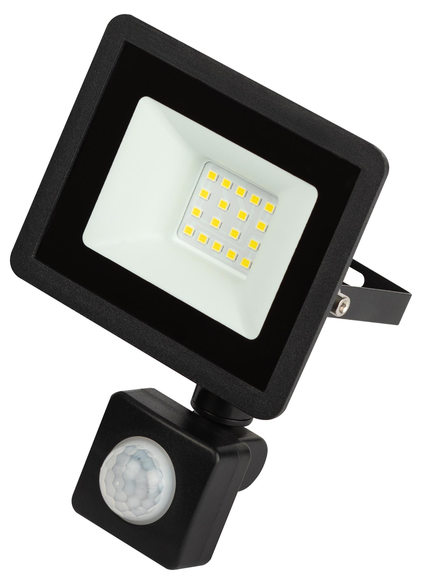 Прожектор светодиодный ДО-20 Вт 6500К 1600 ЛмIP65 200-240В регулируемый ИК-датчик черный 20w холодный корпус LPR-042-2-65K-020