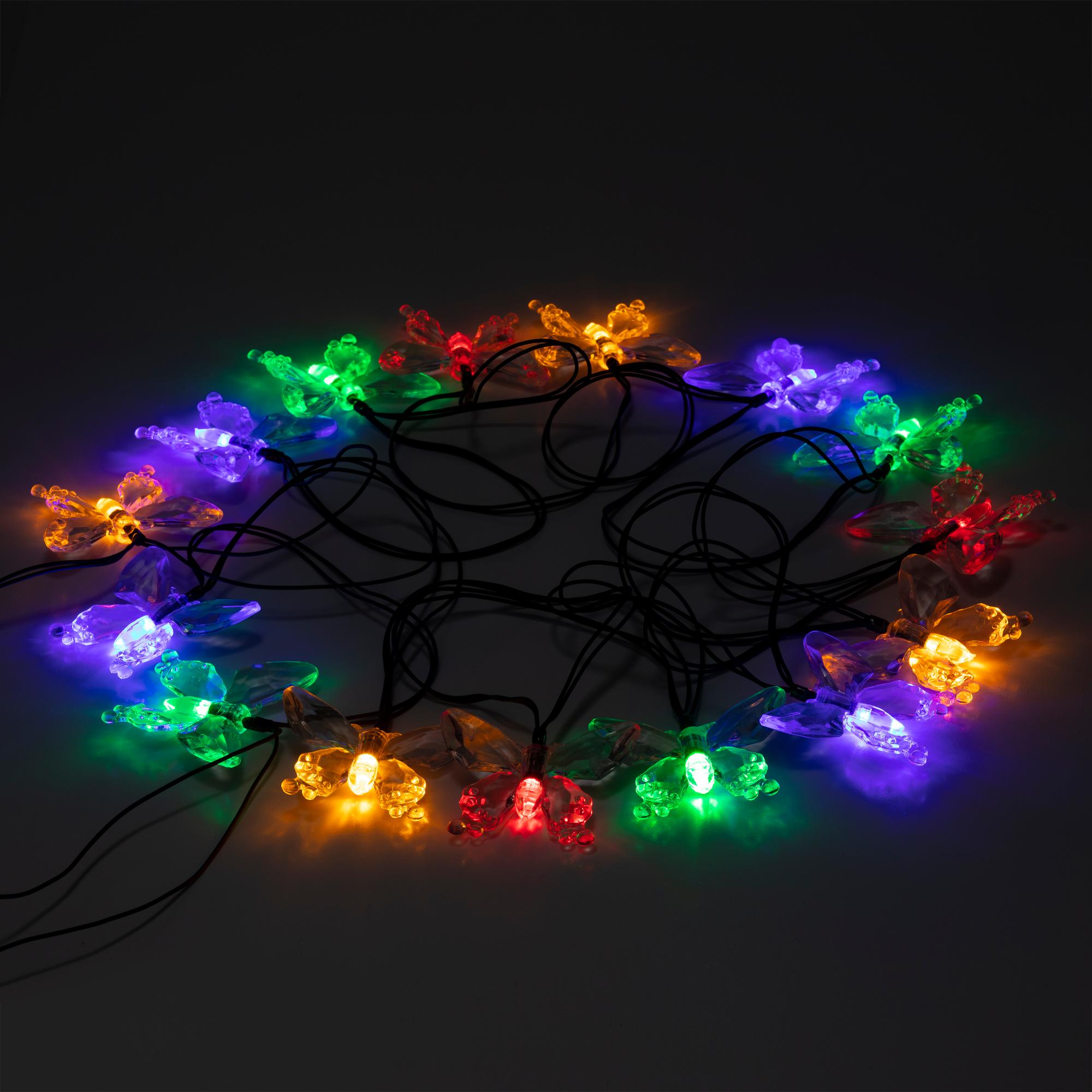 Гирлянда садовая на солнечной батарее Бабочки 20 LED 5,8 метра ERASF22-15