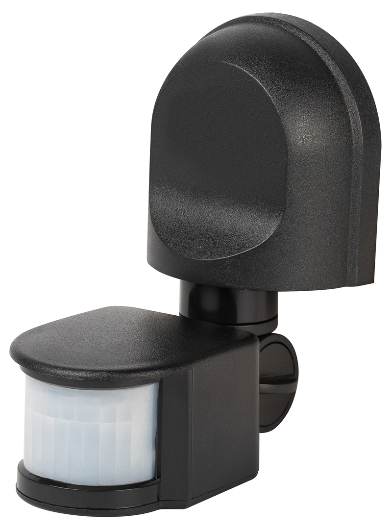 Датчик движения настенный инфракрасный 1200 Вт 180 градусов IP44, черный MD 04