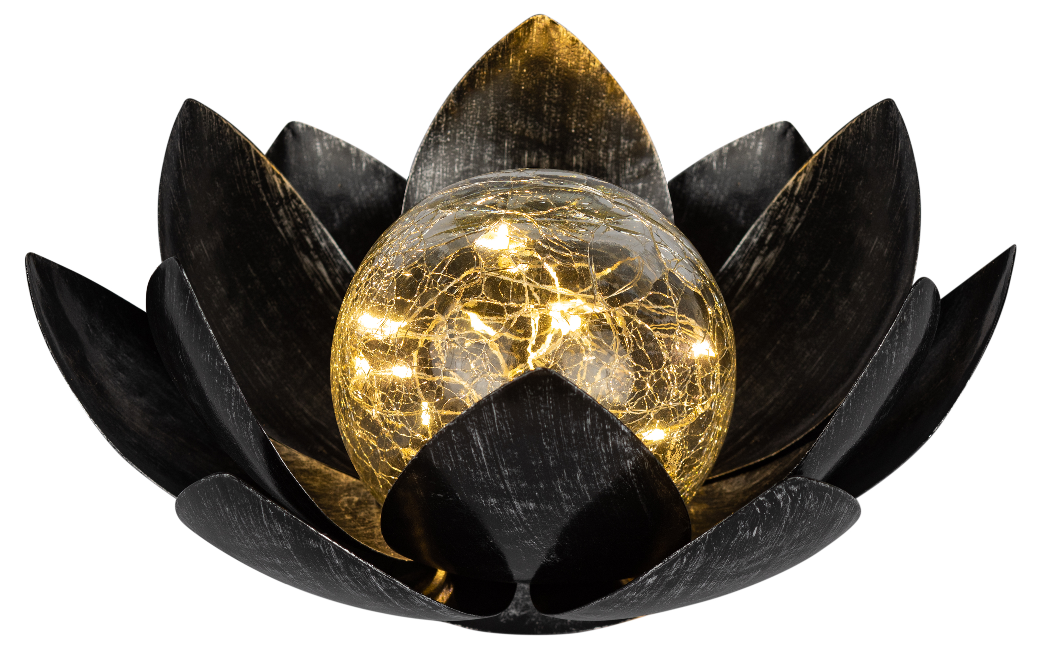 Светильник уличный ERASF22-52 на солнечной батарее садовый Лотос (2 в 1) стекло кракле 20LED