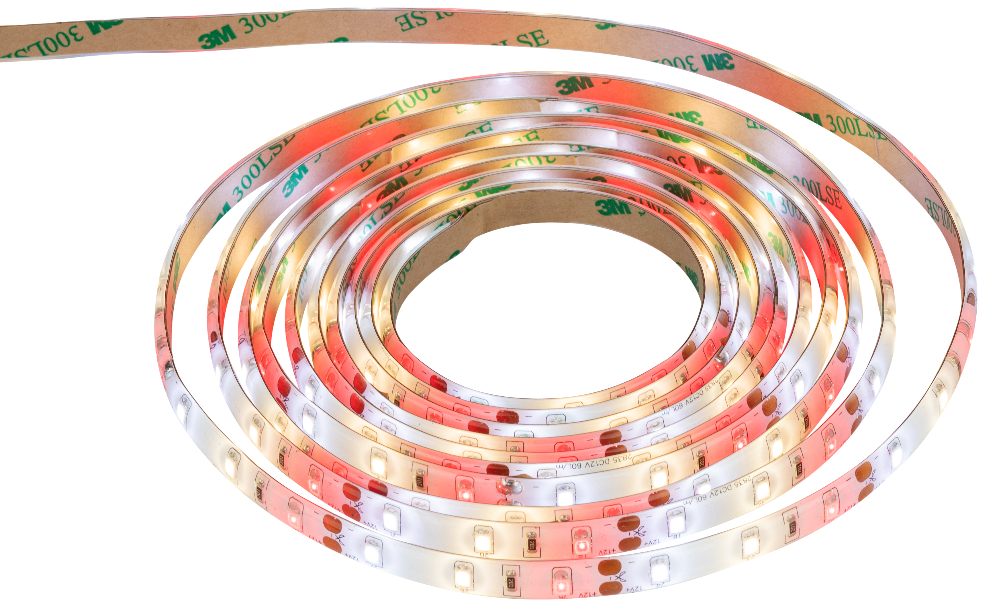 Лента светодиодная для растений полного спектра 3м IP65, с адаптером 12V в комплекте FITO-Strip Light-Rа90-3m
